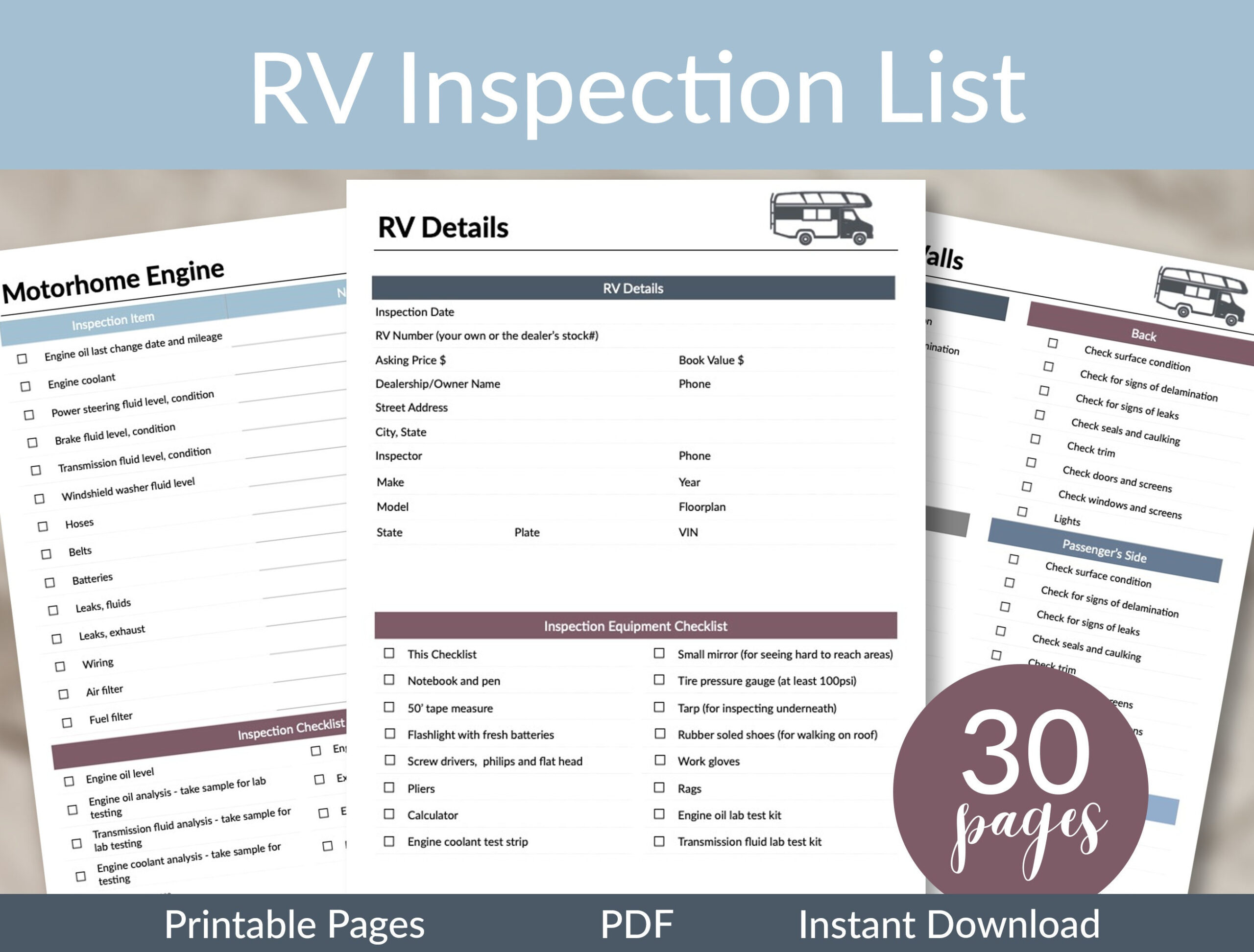 Rv Printable Inspection Checklists | Rv Planning | Rv Purchase in Printable Rv Inspection Checklist