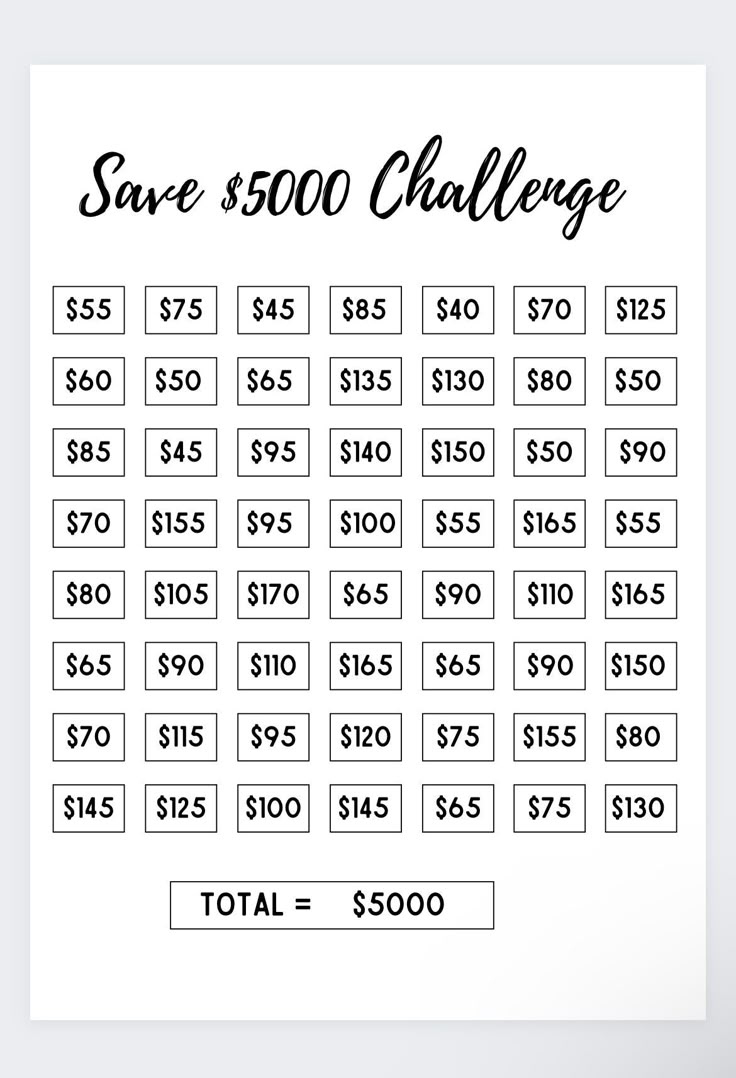Save 5000,Savings Log,Save 5000 In 52 Weeks Money Challenge,52 pertaining to Free Printable 52 Week Money Challenge 5000 Printable