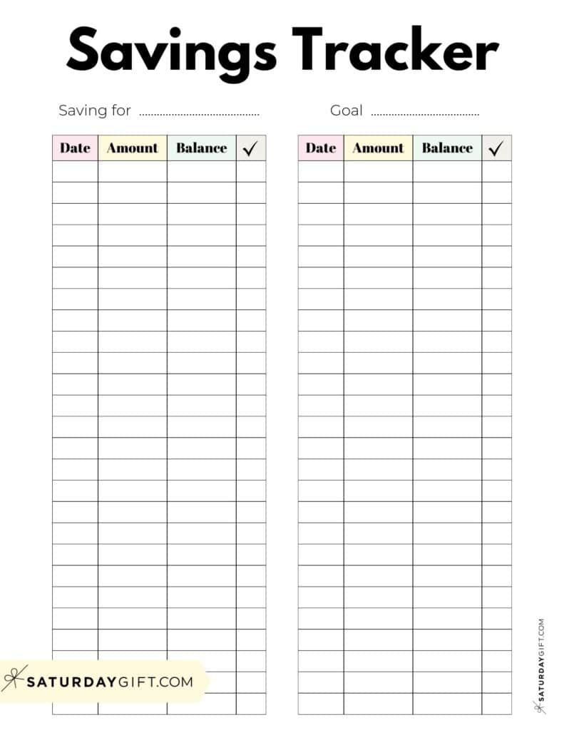 Savings Tracker Printable - 51 Cute &amp;amp; Free Templates with Free Printable Vacation Savings Tracker