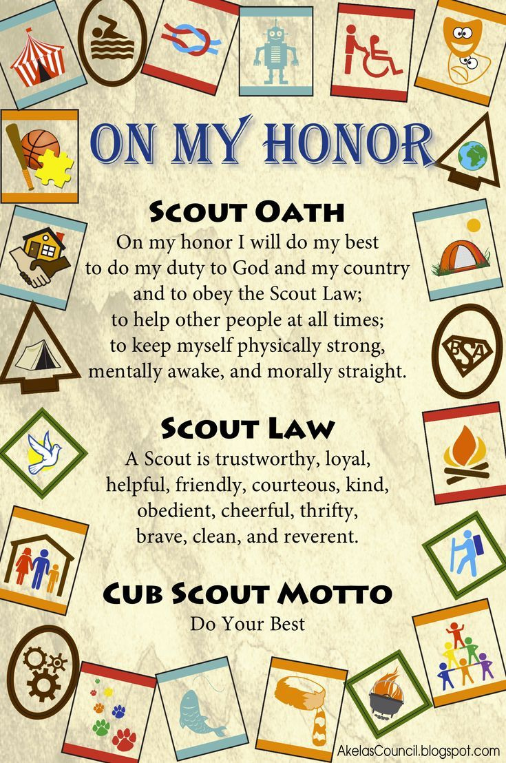 Scouting- On My Honor with regard to Free Printable Cub Scout Oath and Law