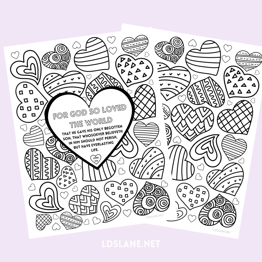 Scripture Coloring Page - John 3:16 with regard to For God So Loved The World Valentine Free Printable