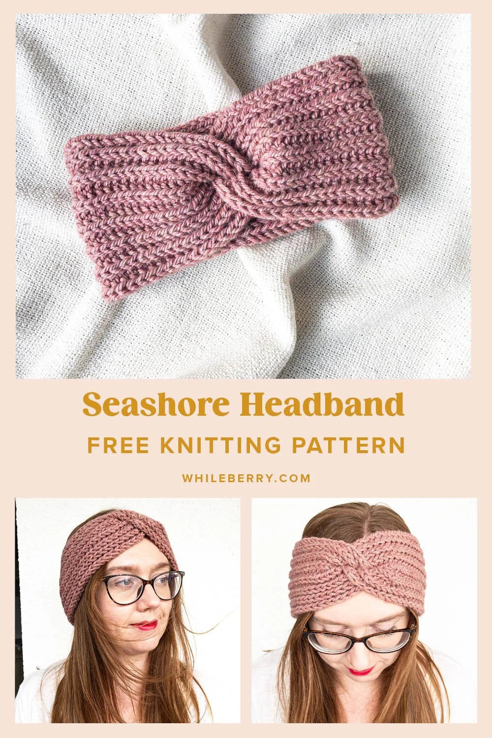 Seashore Headband - Minimalist Knit Headband Knitting Pattern intended for Printable Free Knitted Headband Patterns