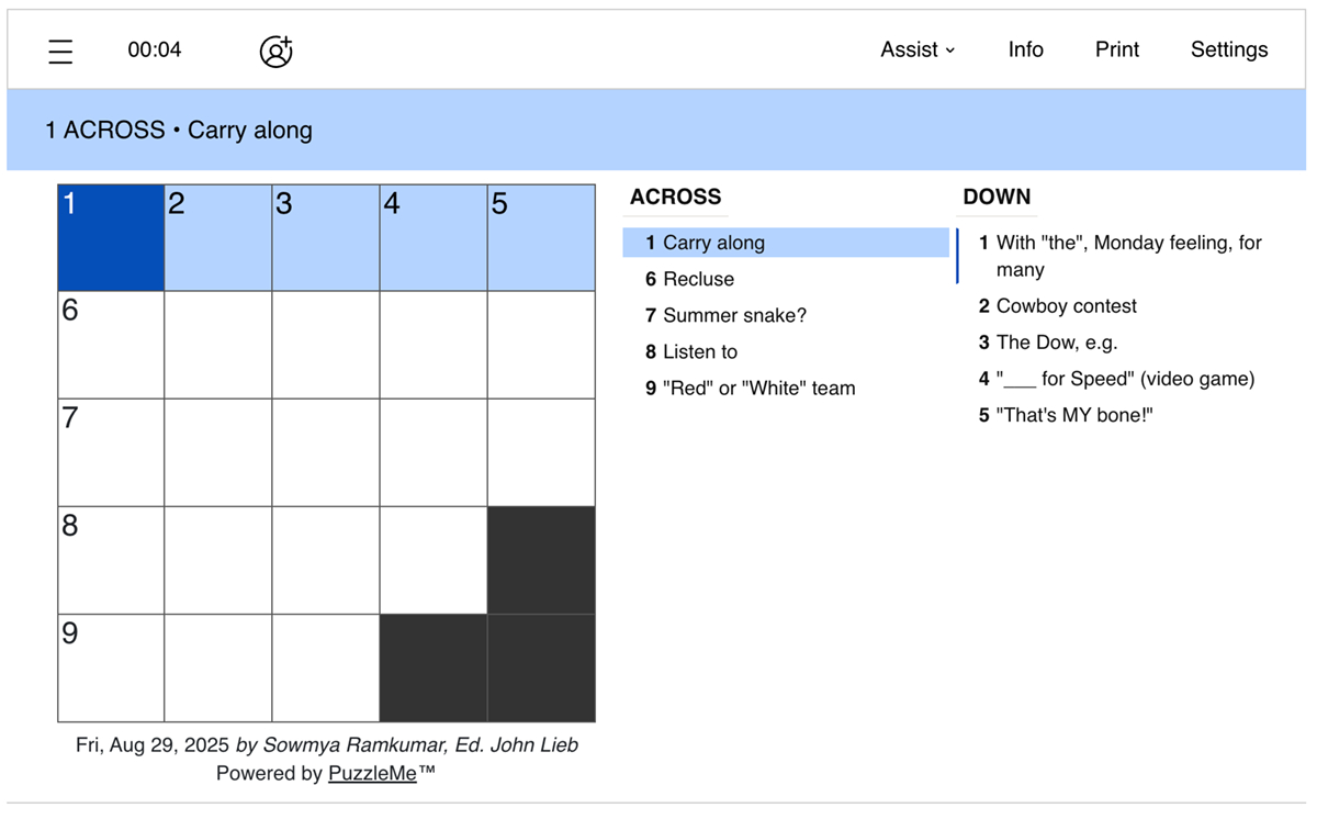 Seattle Times Mini Crossword Answers Today [Updated] - Try Hard Guides in Seattle Times Crossword Printable