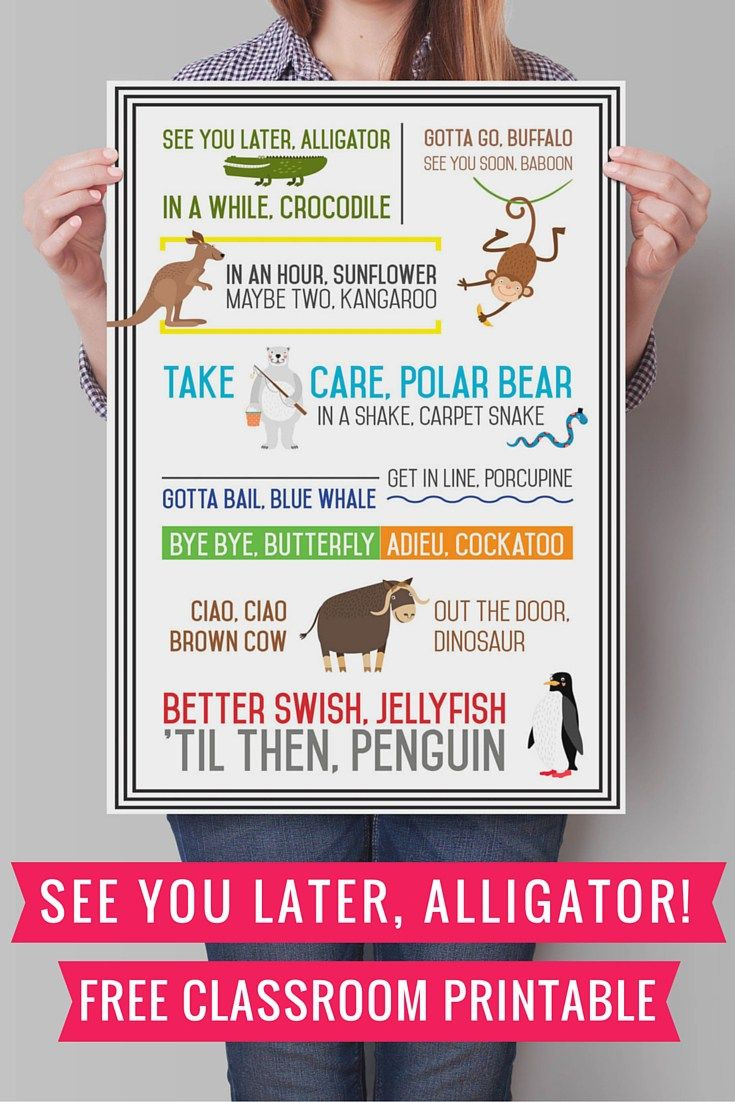 See You Later Alligator {Free Printable} in See You Later Alligator Poem Free Printable
