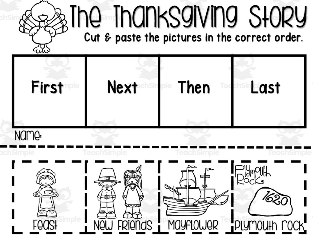 Sequence The Thanksgiving Story Activity within Thanksgiving Sequencing Worksheets