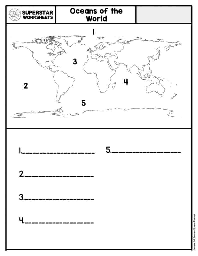 Seven Continents &amp;amp; Oceans Worksheets - Superstar Worksheets intended for Free Printable Continents and Oceans Worksheet