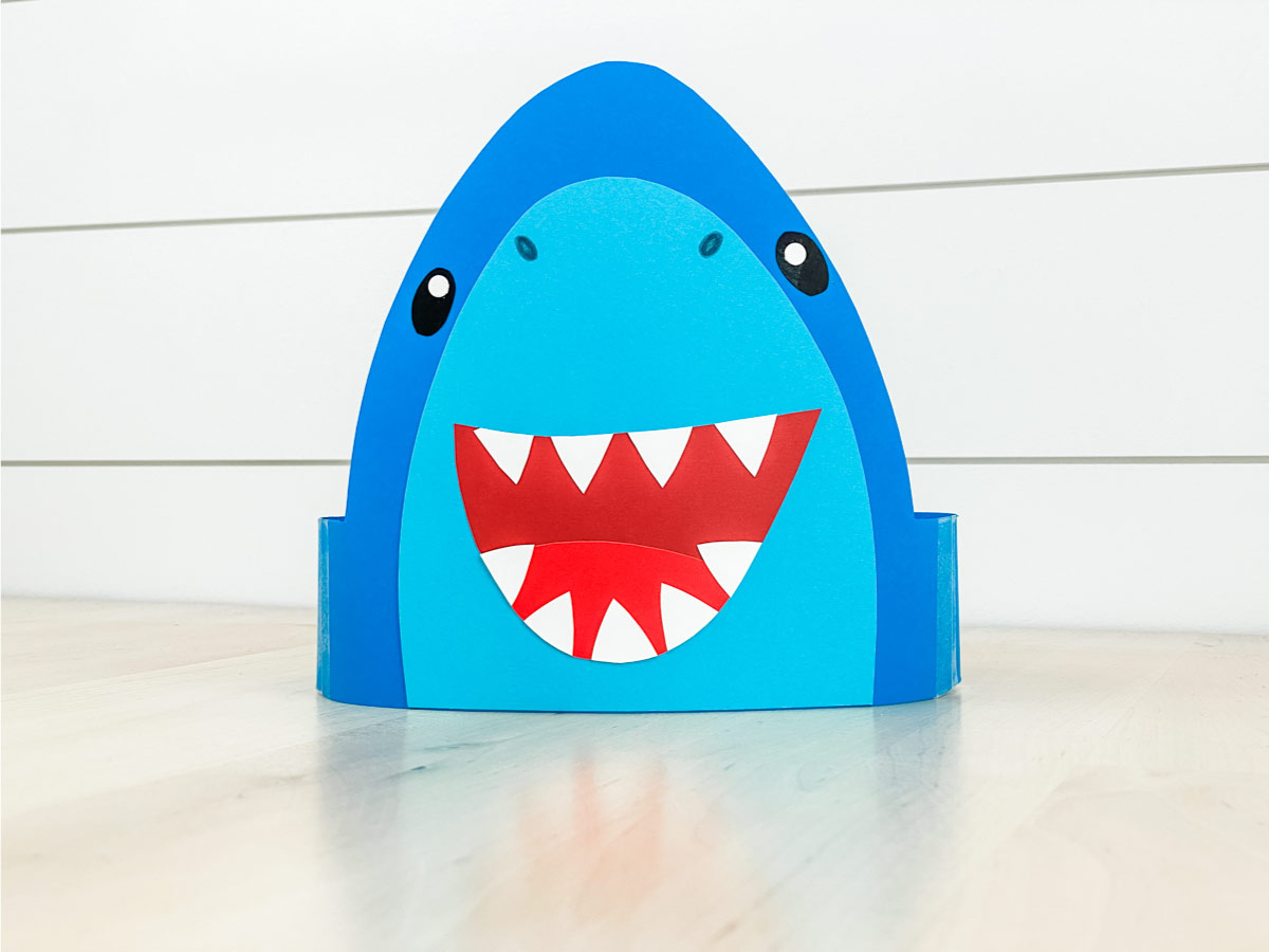 Shark Headband Craft For Kids [Free Template] with regard to Shark Paper Crown Printable Free