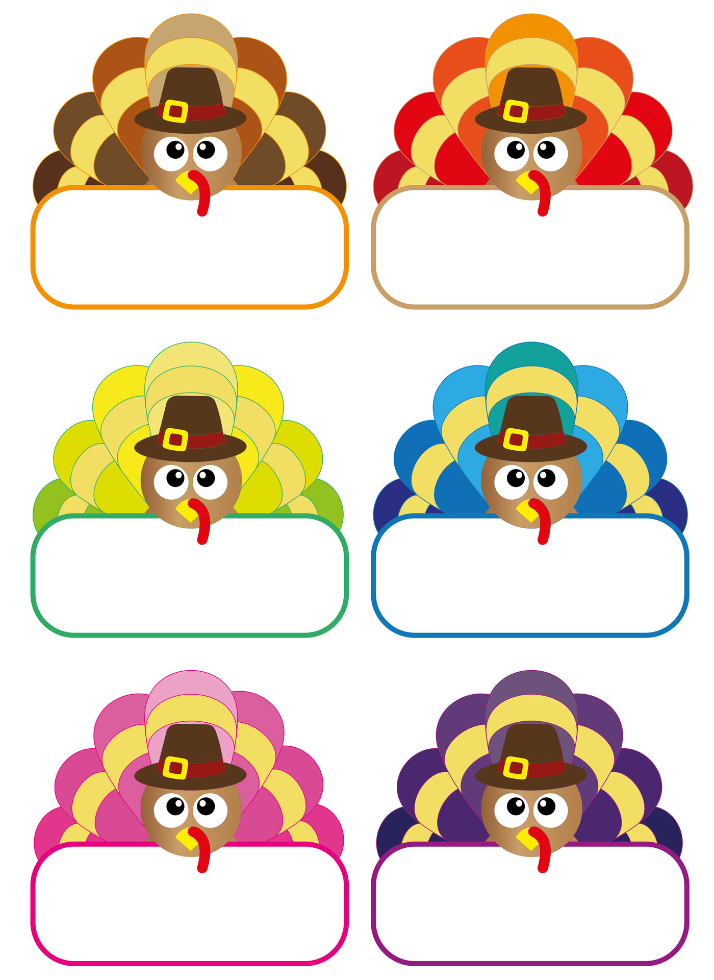 Sheets Name Tags Thanksgiving - 13 Free Pdf Printables | Printablee for Printable Turkey Name Tags
