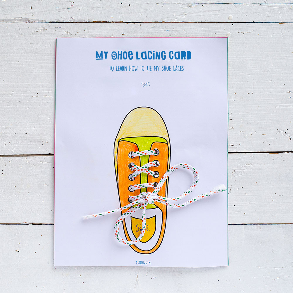 Shoe Lacing Practice Card: Teaching Kids To Tie Their Shoe Laces throughout Free Printable Shoe Lacing Template