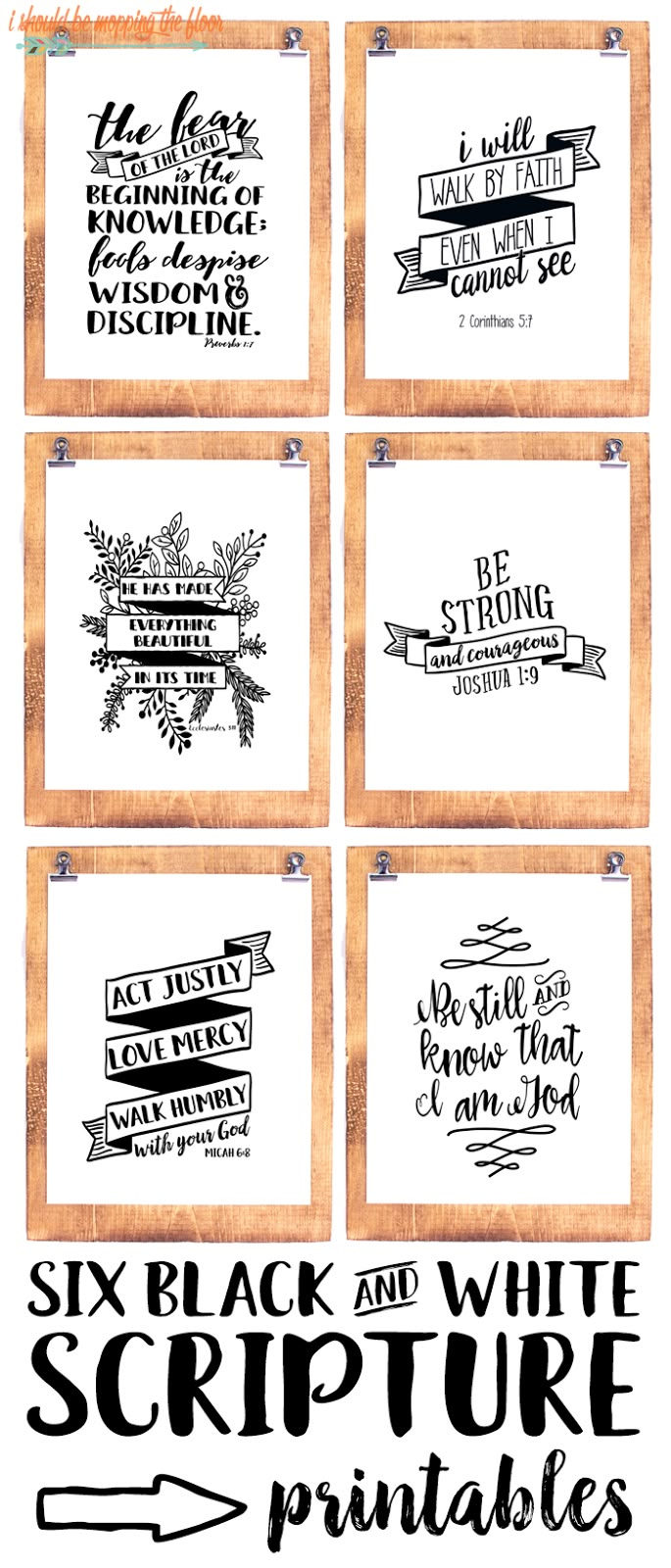 Six Black And White Scripture Printables intended for Black and White Printable Bible Verses