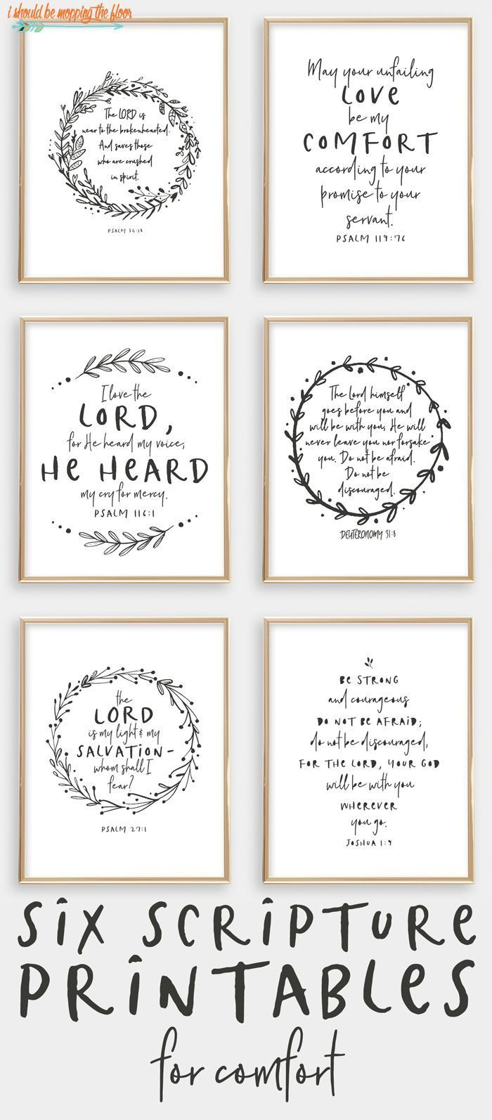 Six Scripture Printables For Comfort with regard to Free Printable Scripture Verses