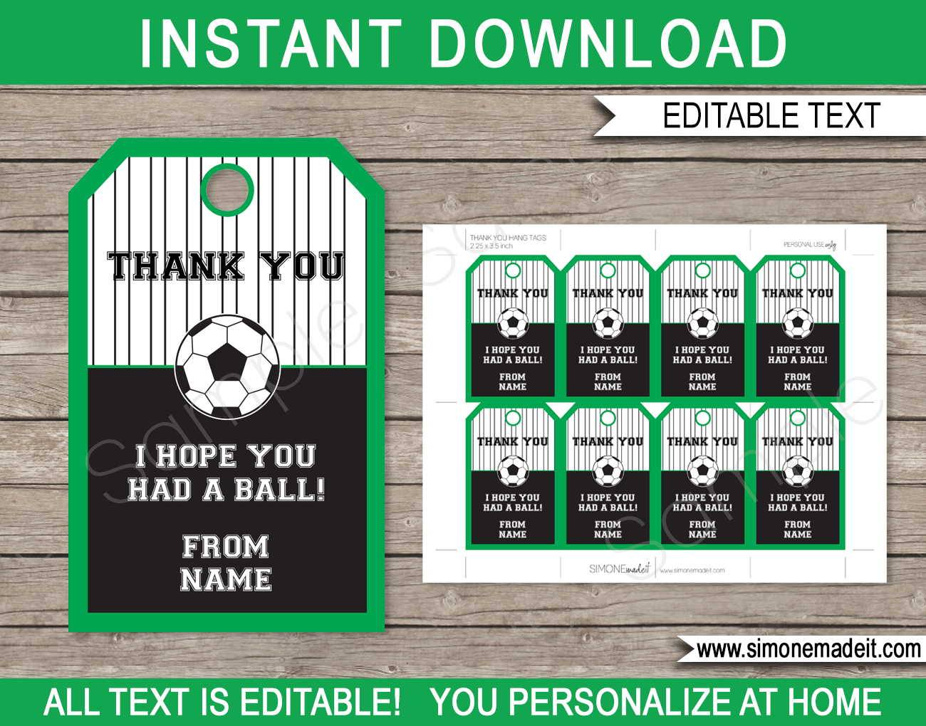 Soccer Party Favor Tags Template intended for Free Printable Soccer Tags