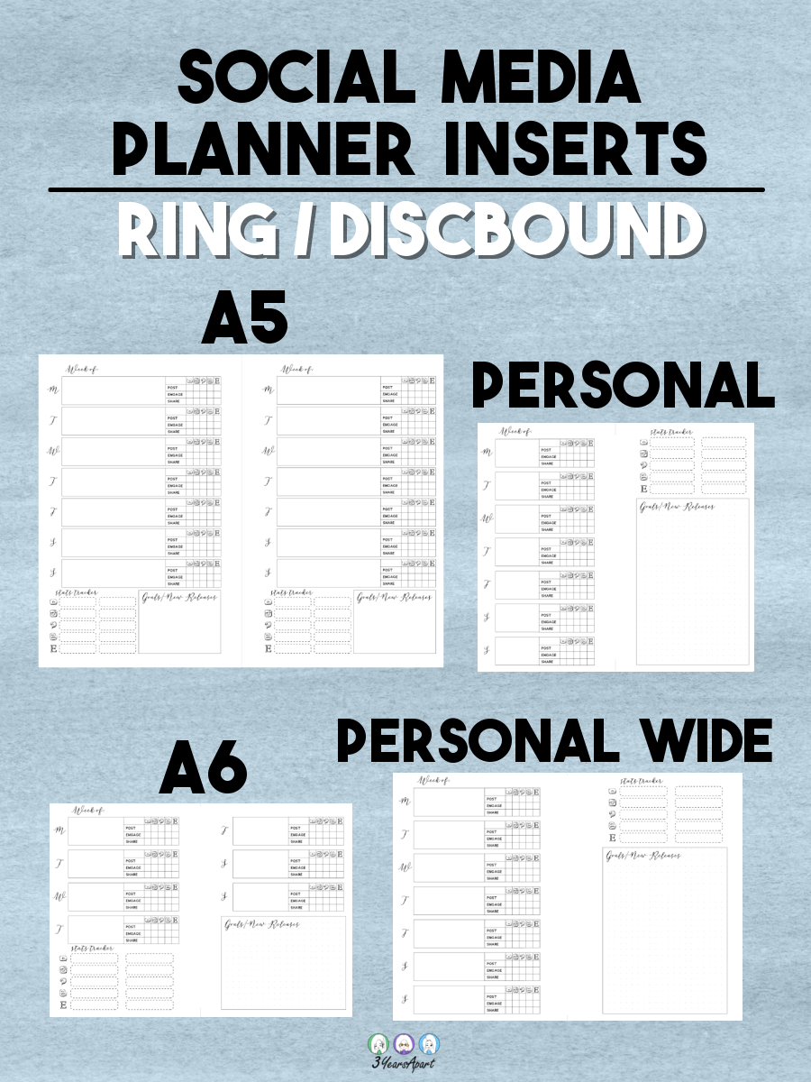 Social Media Planner Inserts | Free Printable For Traveler&amp;#039;S inside Free Printable B6 Inserts