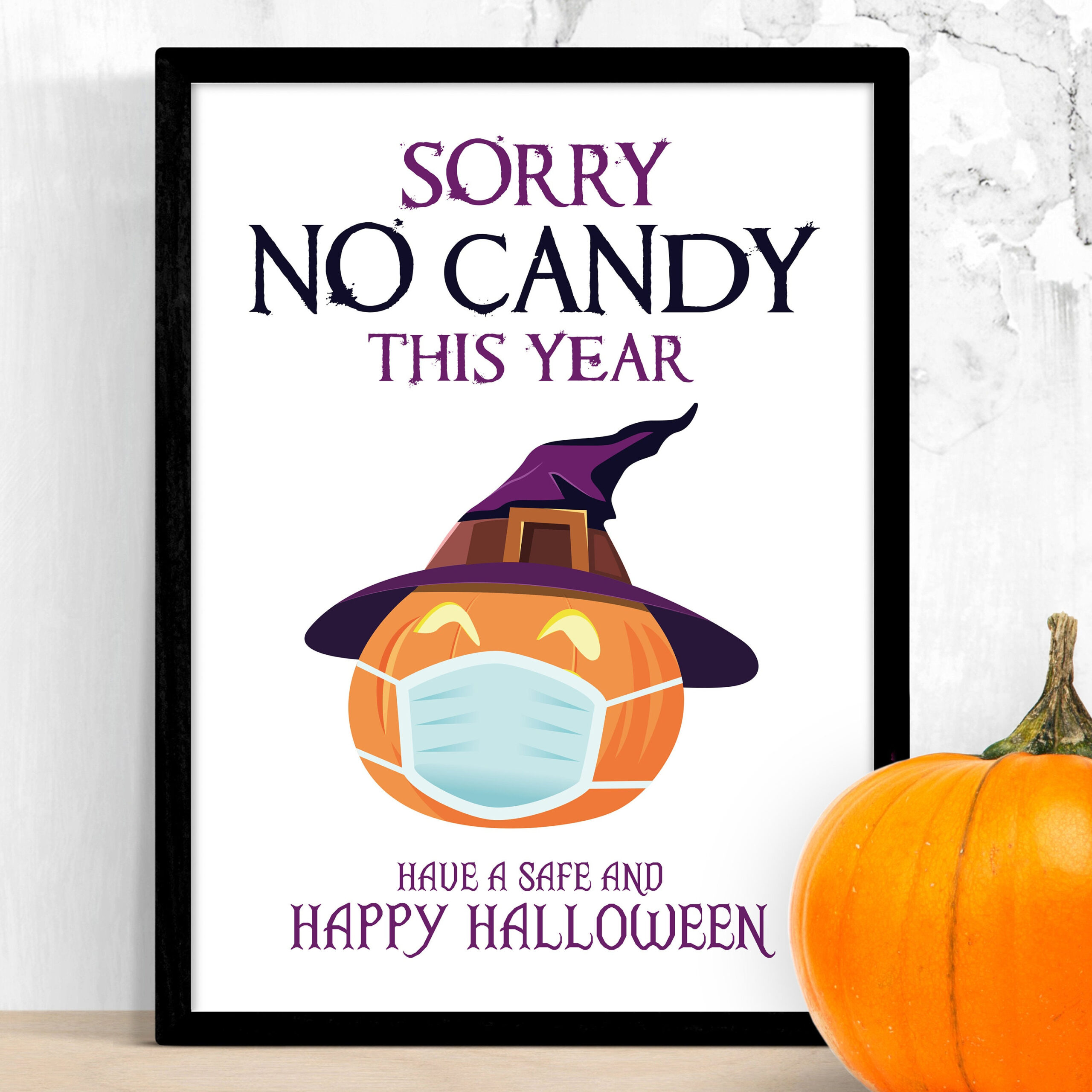 Sorry No Candy Sign Halloween Printable – Funny Covid No Trick Or regarding Sorry No Candy Sign Printable