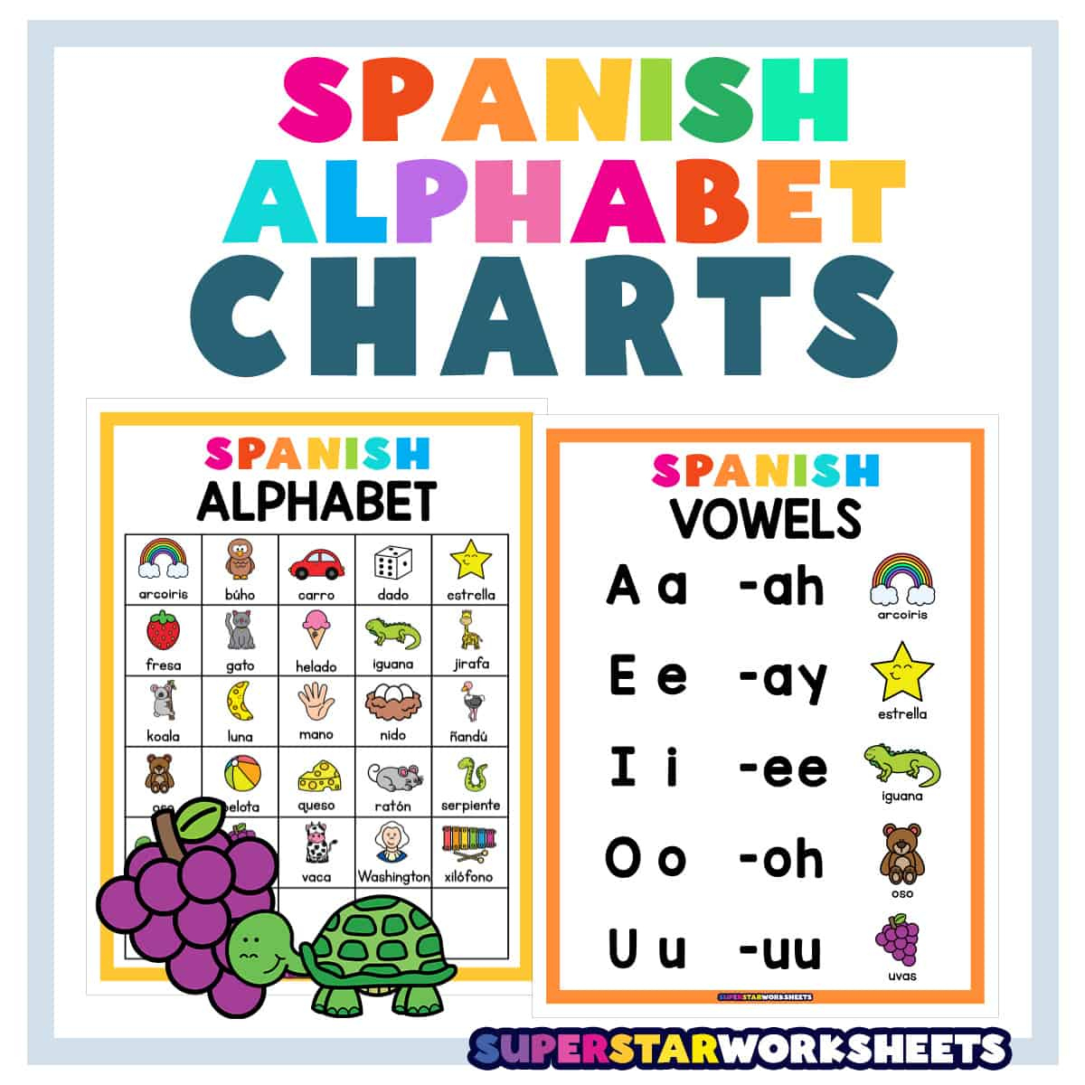 Spanish Alphabet Chart - Superstar Worksheets for Free Printables in Spanish