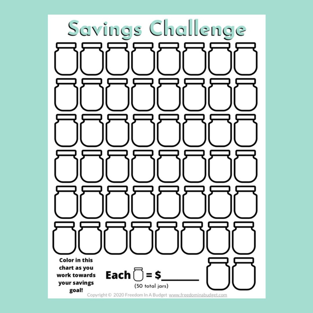 Spar Challenge Printable | Ersparnis Challenge Tracker Pdf - Etsy.de pertaining to Free Printable Savings Challenge Printable