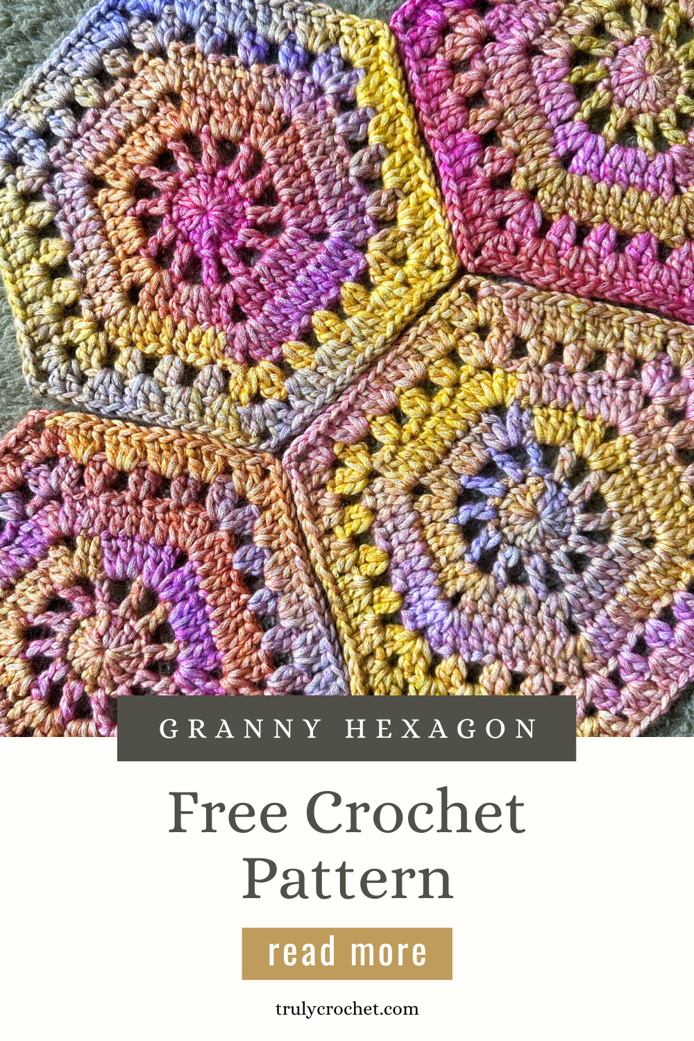 Spirit Granny Hexagon - Free Crochet Pattern - Truly Crochet for Free Printable Hexagon Crochet Pattern