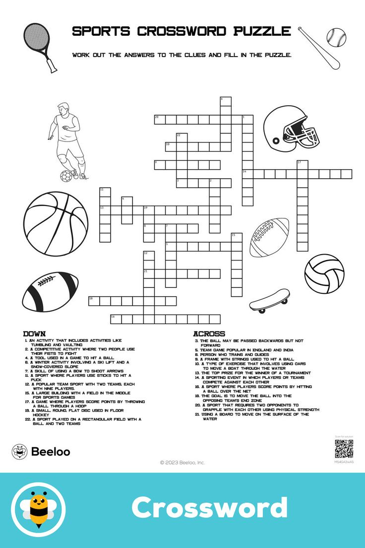 Sports Crossword Puzzle for Crossword Puzzles Sports Printable