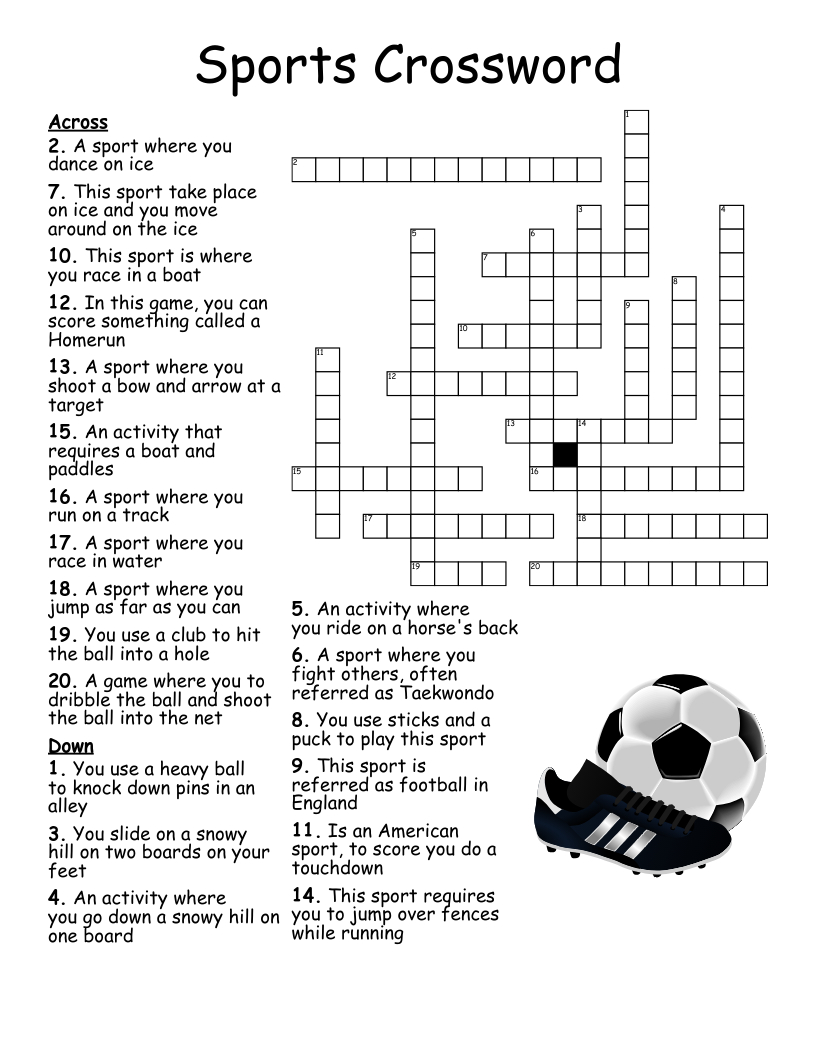 Sports Crossword - Wordmint in Printable Crossword Puzzles Sports