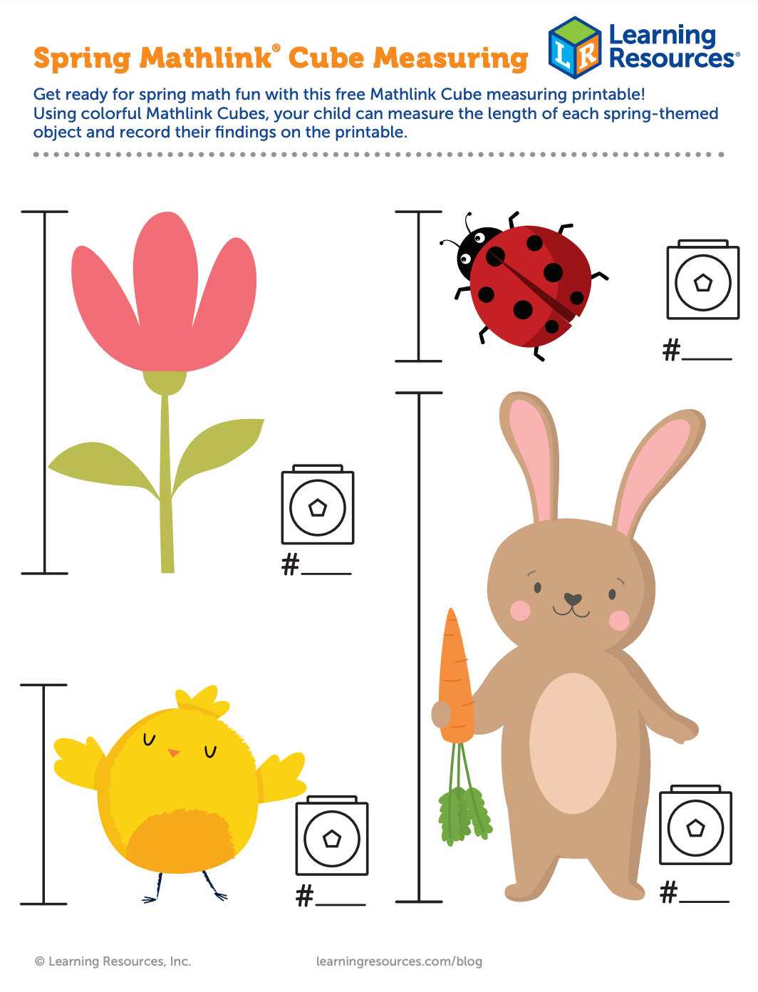 Spring Worksheet With Mathlink Cubes | Learning Resources pertaining to Mathlink Cubes Free Printables