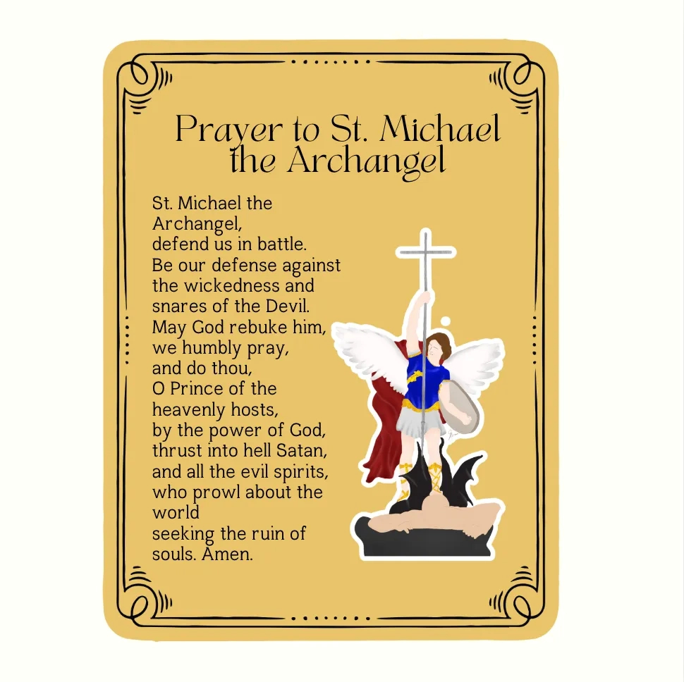 St. Michael The Archangel Prayer - Catholic-Link for St Michael Prayer Card Printable