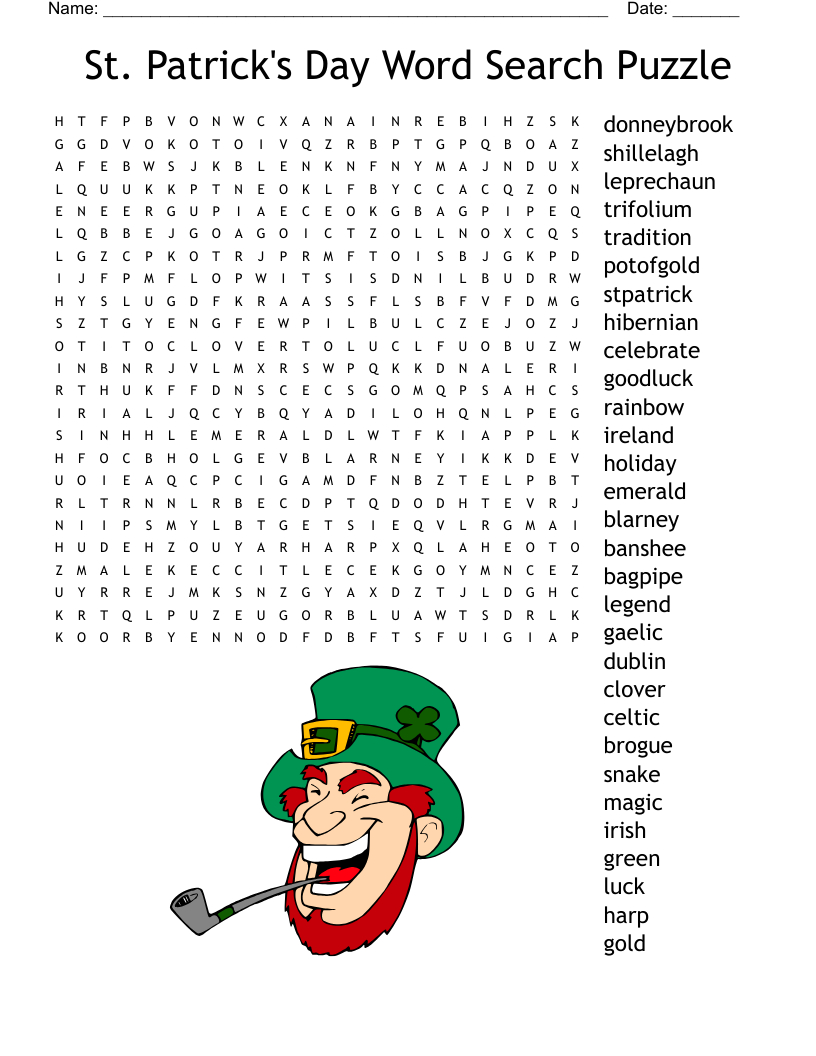 St. Patrick&amp;#039;S Day Crossword - Wordmint pertaining to St Patrick&amp;#039;S Day Crossword Puzzles Printable
