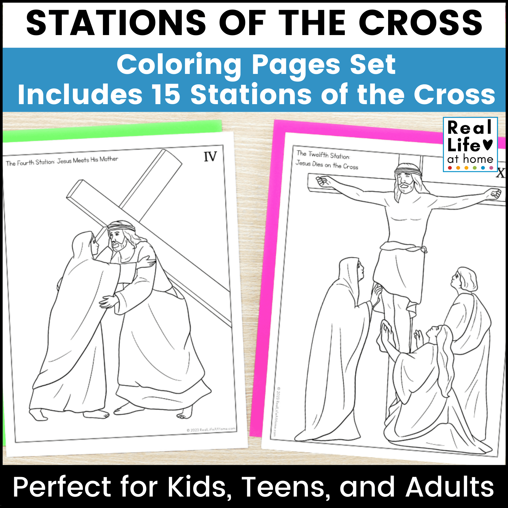 Stations Of The Cross Coloring Pages Set In English And Spanish with regard to Stations Of The Cross Printable Free