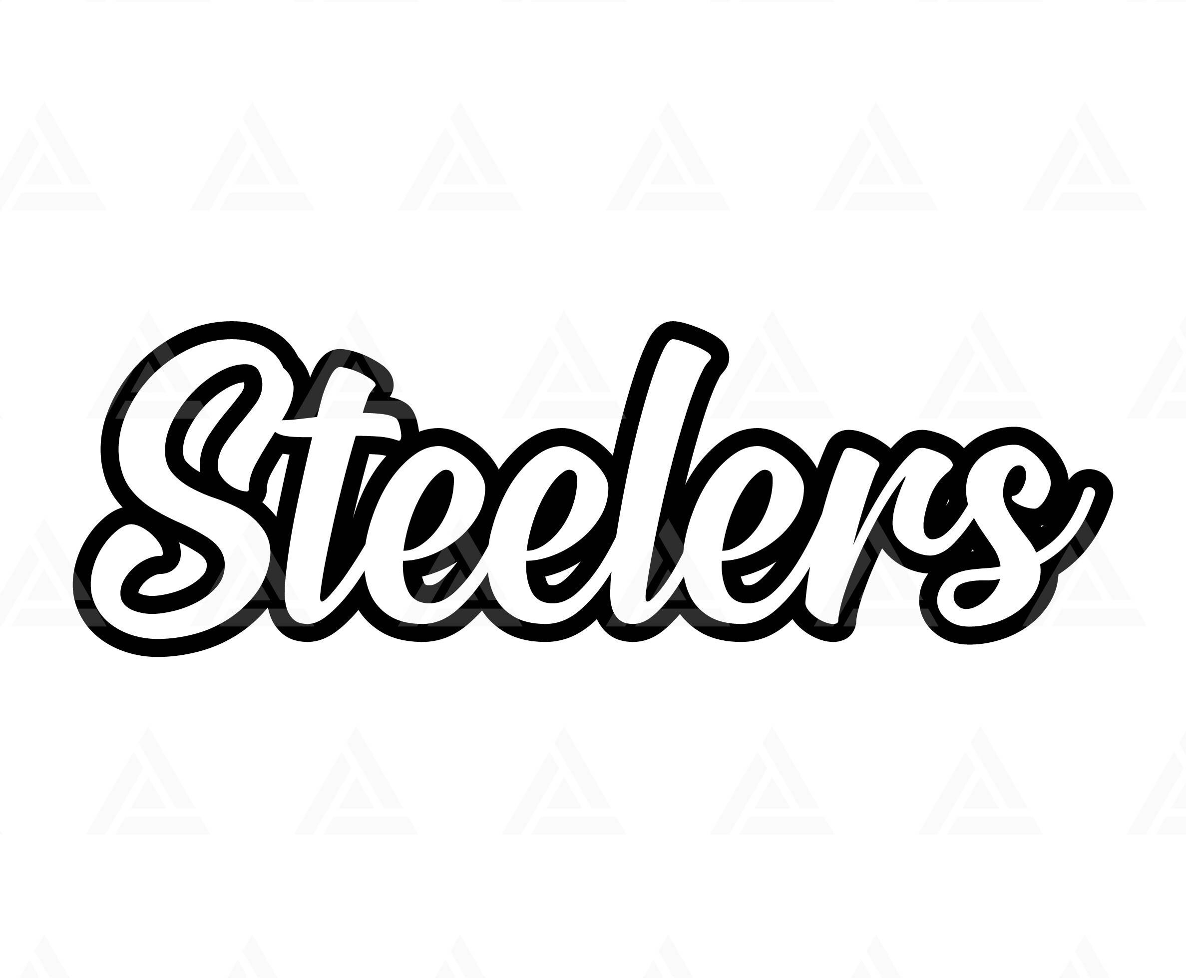 Steelers Script Svg, Go Steelers Football Svg, Run Steelers Svg, Cheer Mom  T-Shirt, Go Team Svg. Cut File Cricut, Png Pdf, Vector. inside Free Printable Steelers Stencils