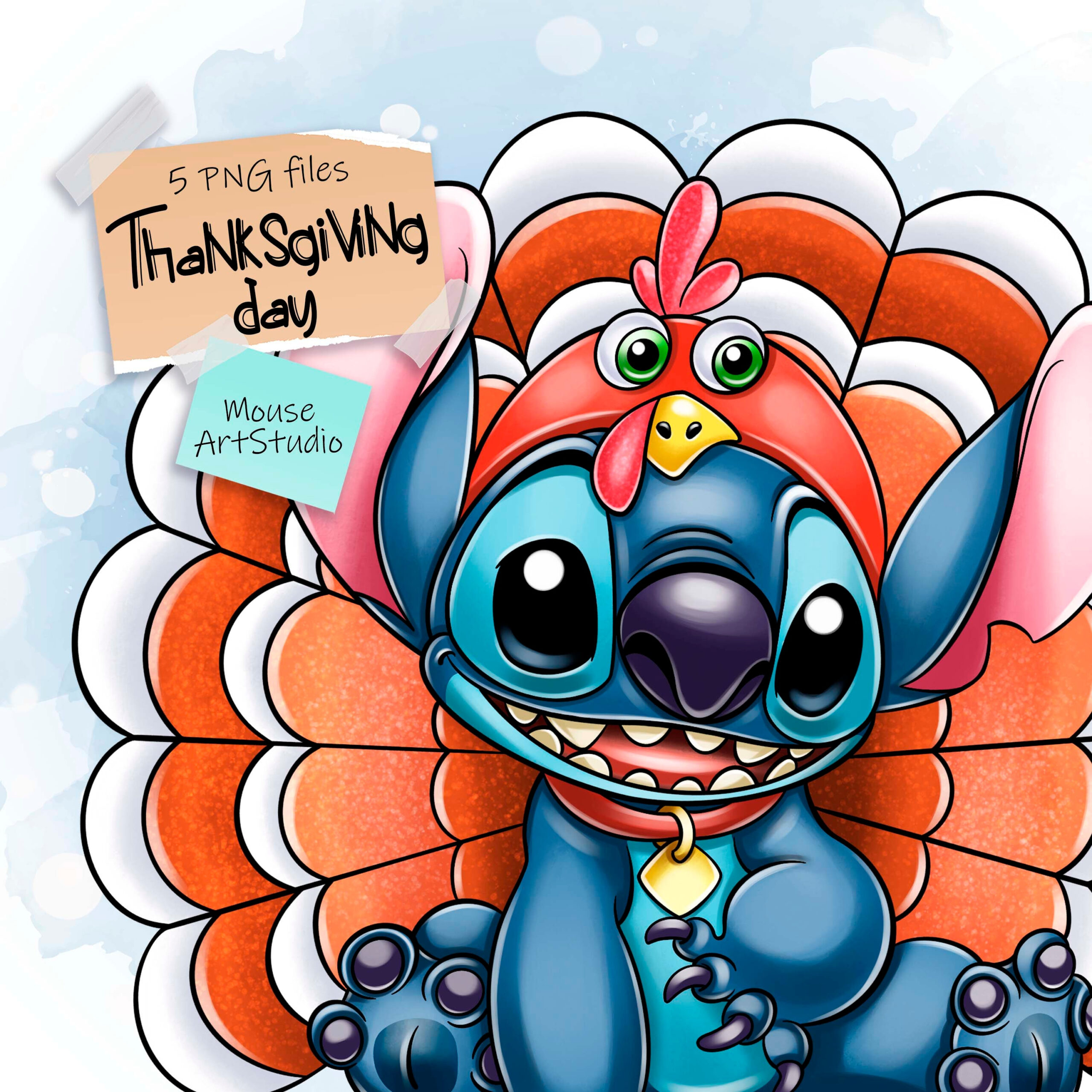 Stitch, Thanksgiving, Turkey, Sublimation Design, Digital in Stitch Turkey In Disguise