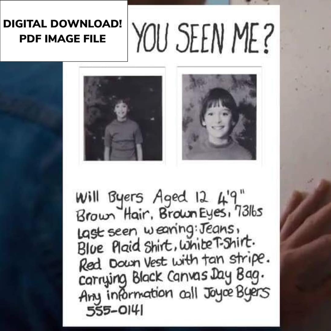 Stranger Things Will Byers Missing Poster Digitaler Download - Etsy.de with regard to Have You Seen Me Will Byers Printable
