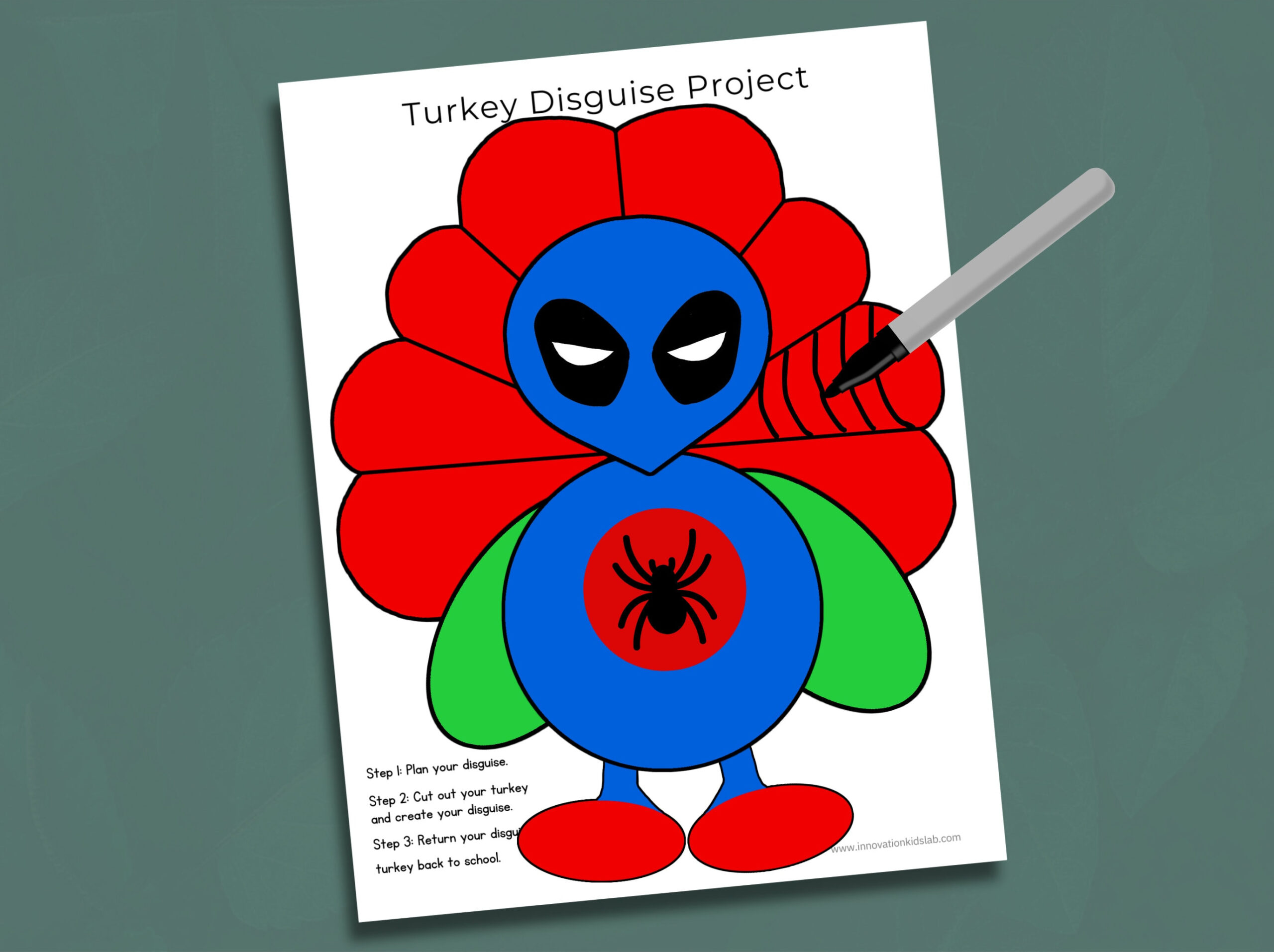 Superhero Turkey In Disguise Kit: Kids Thanksgiving Craft (Digital with regard to Superhero Turkey in Disguise