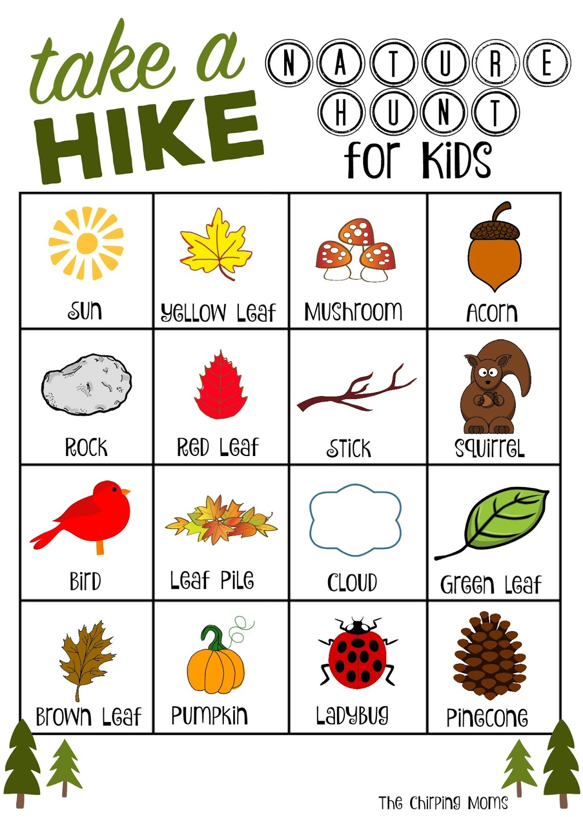 Take A Hike&amp;quot; Nature Hunt (Free Printable) - The Chirping Moms with Hiking Scavenger Hunt Free Printable