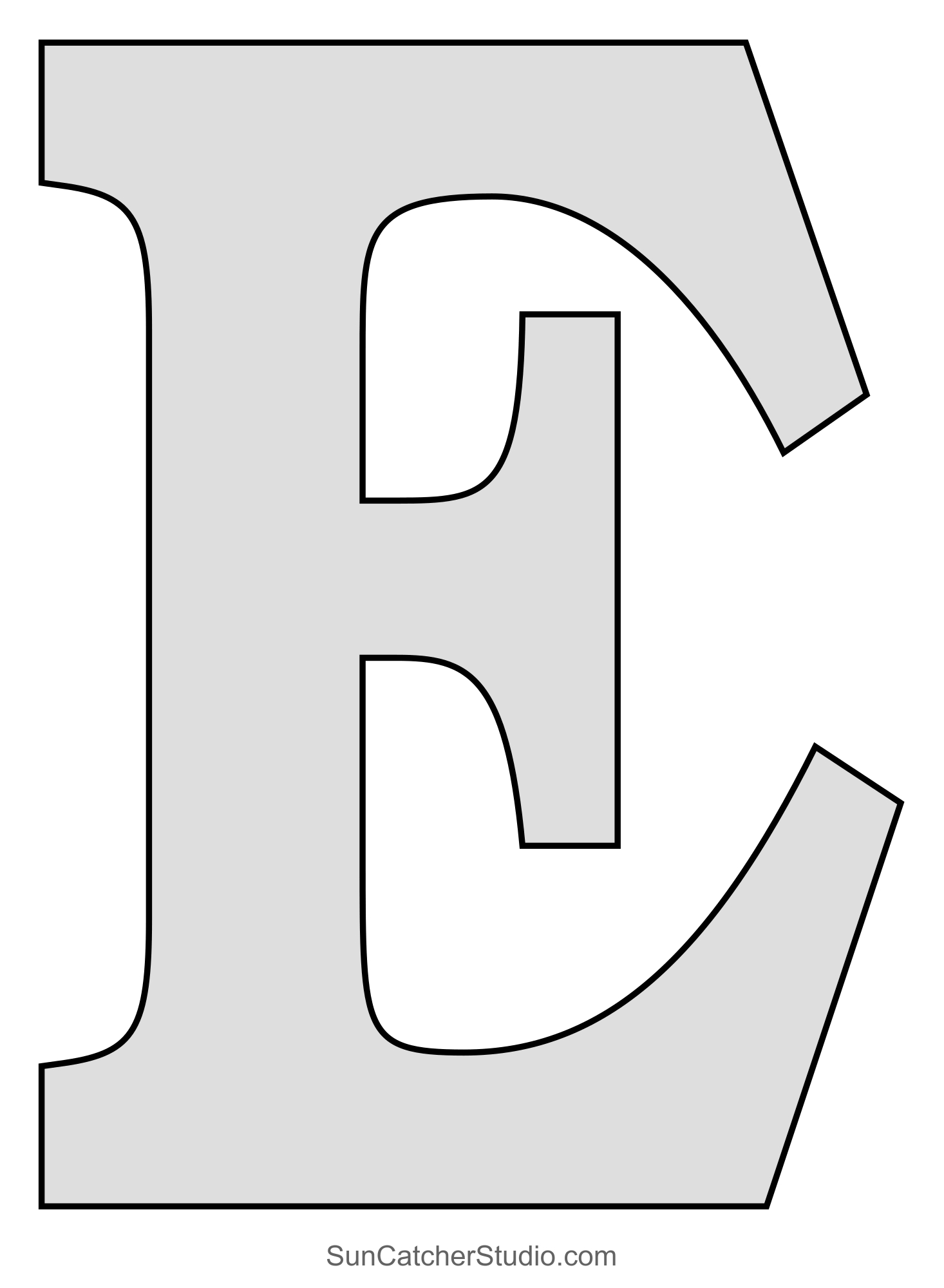 Tall Block Serif Printable Letter Stencils (Numbers And Alphabet with Large Printable Letter Stencils Free