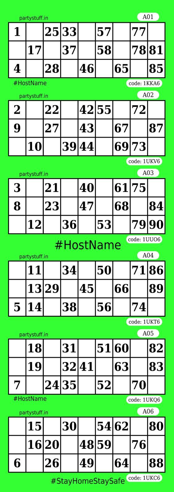 Tambola Housie Tickets, Free Tambola, Number Generator pertaining to Free Tambola Tickets Printable