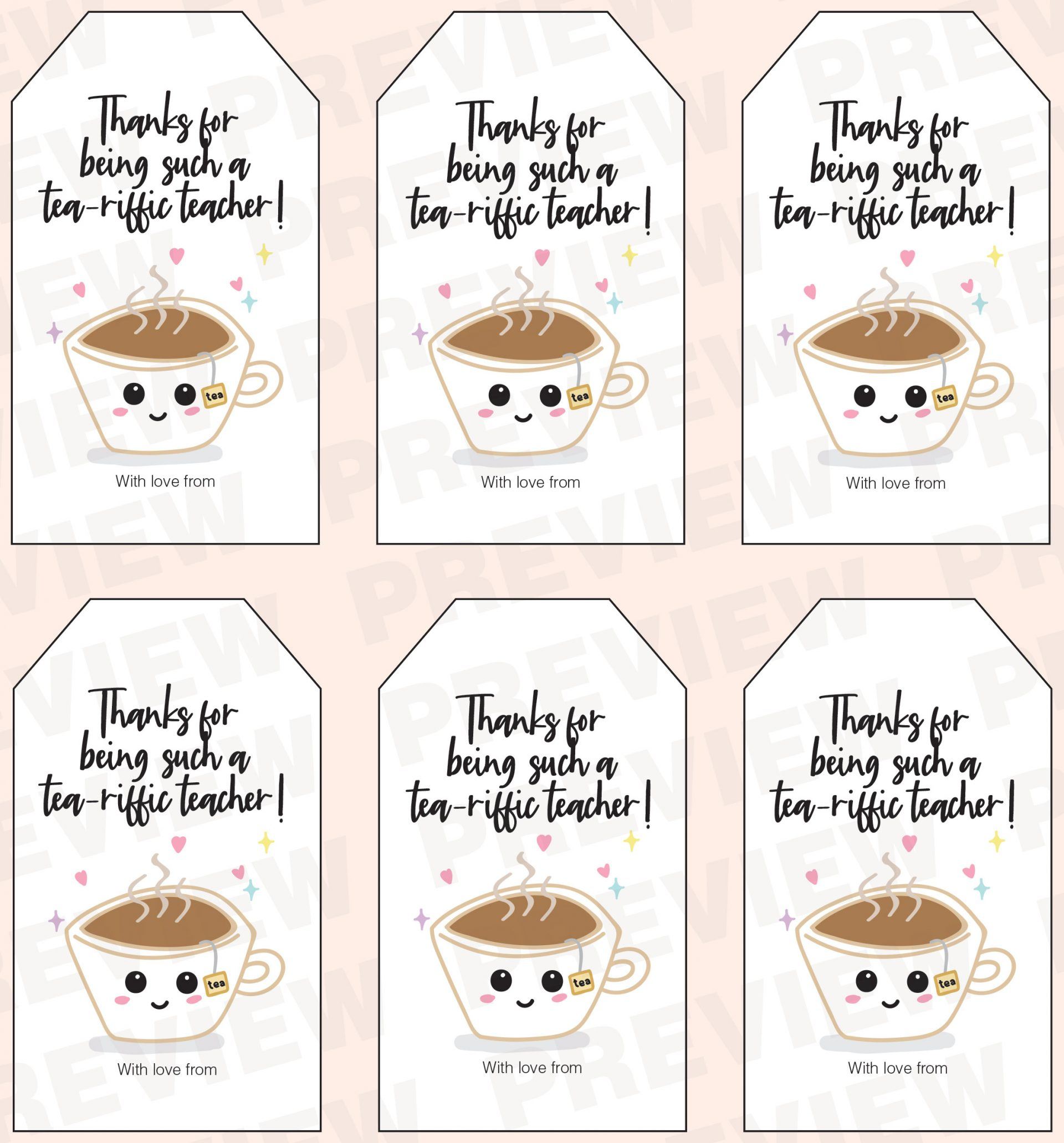 Tea Riffic Teacher Printable Free with Tea Riffic Teacher Printable Free