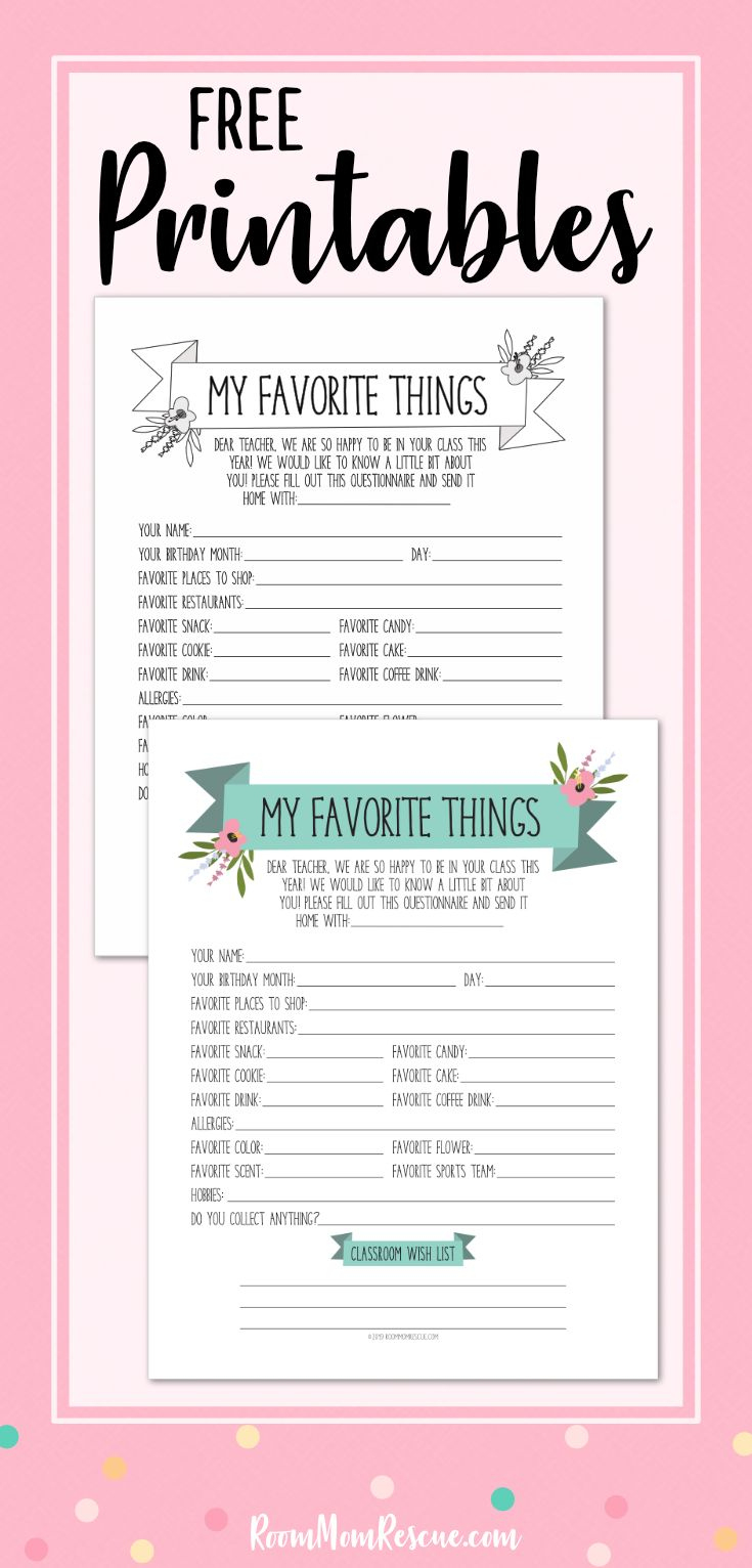 Teacher Questionnaire: Best Way To Get To Know The Teacher | Printable pertaining to Getting To Know My Teacher Printable