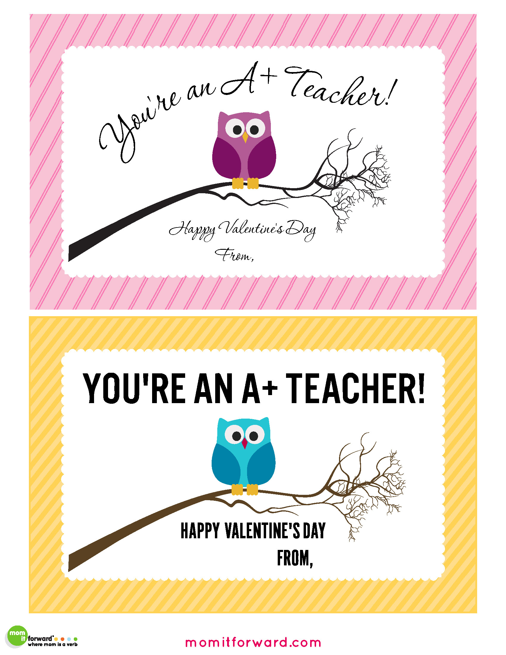 Teacher Valentines Day Cards Printable- Mom It Forwardmom It Forward intended for Printable Teacher Valentine Cards Free