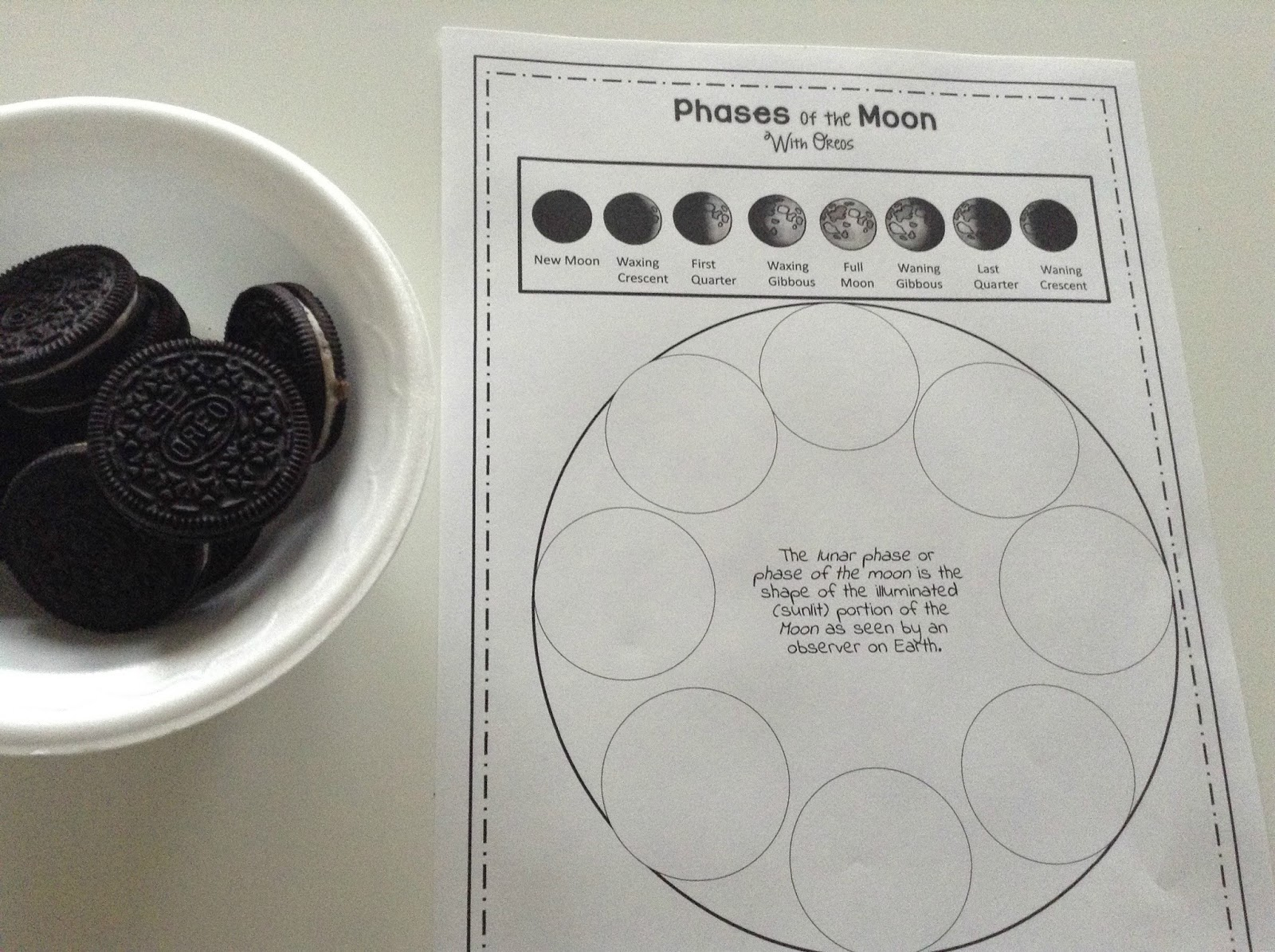 Teachermomplus3: Phases Of The Moon With Oreos - Worksheets Library in Printable Oreo Moon Phases Worksheet