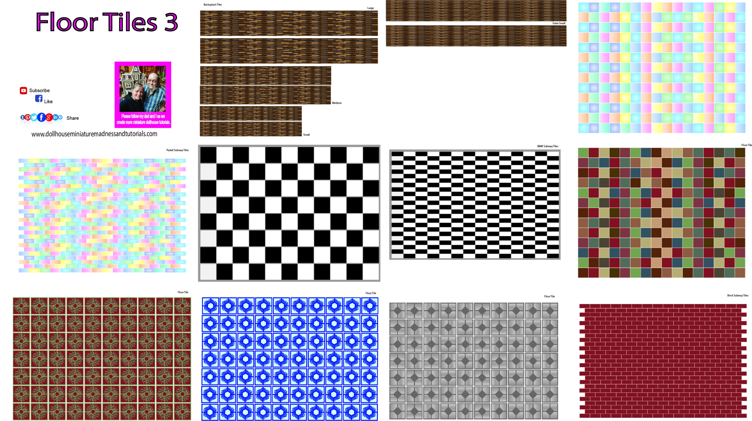 Templates-Floor &amp;amp; Wall - Dollhouse Miniature Madness And Tutorials with Free Printable Dollhouse Flooring