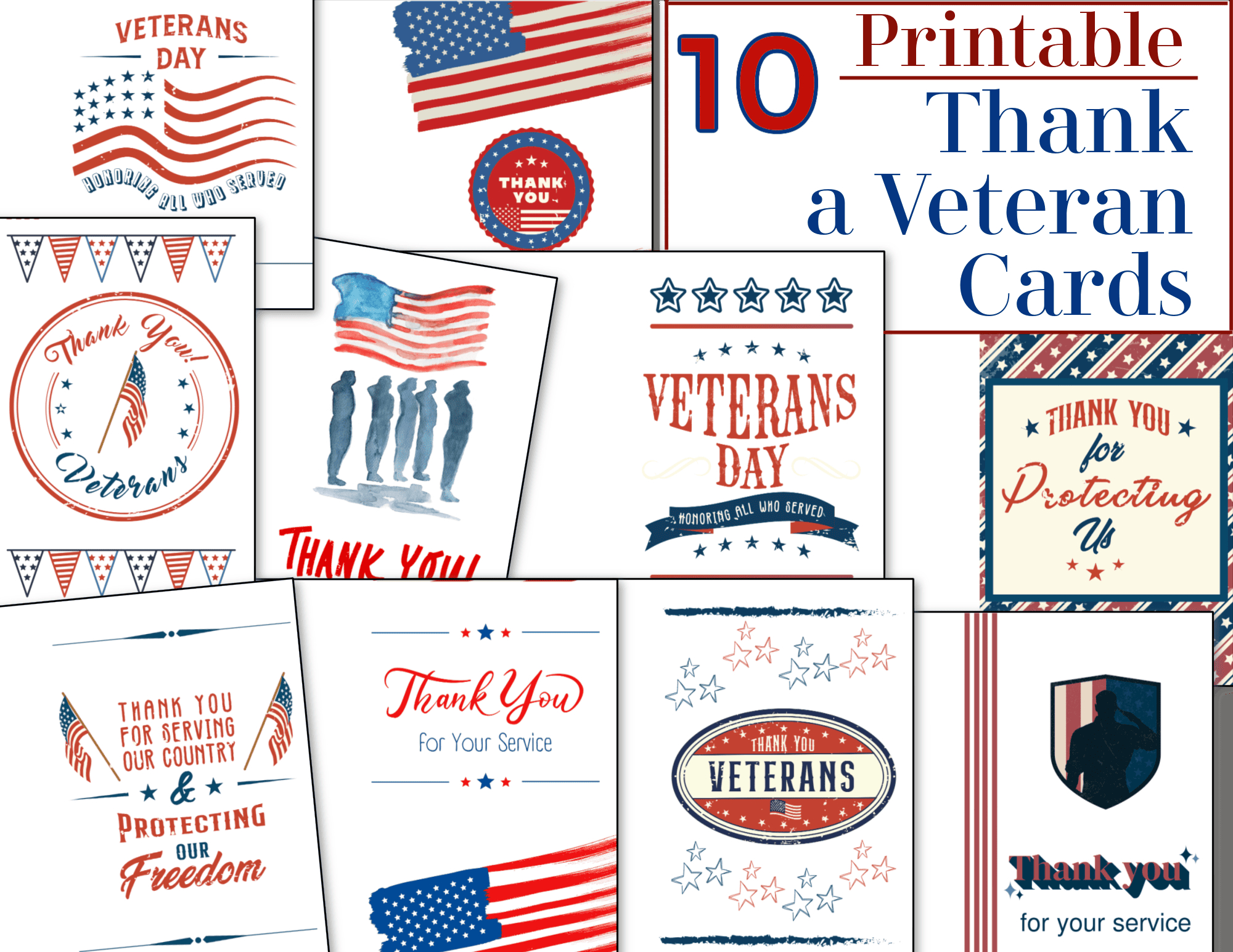 Thank A Veteran Cards - Free Printable - Organized 31 in Free Printable Veterans Day Thank You Cards