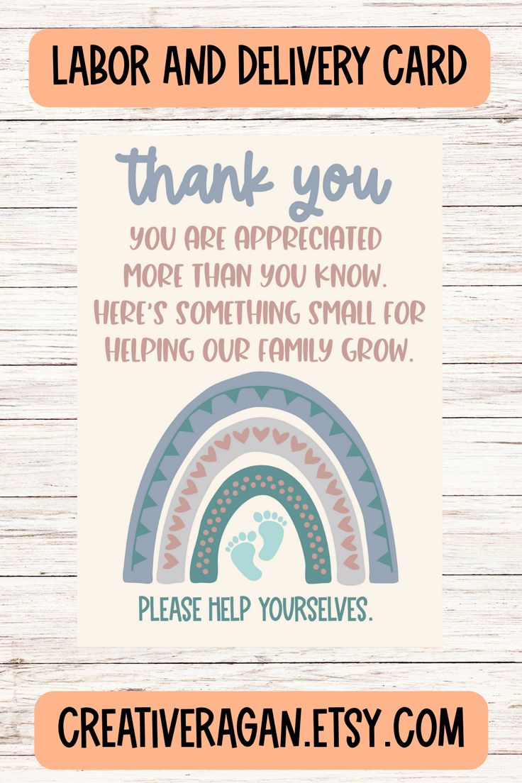 Thank You Card For Labor And Delivery Nurses And Staff for Labor And Delivery Nurse Thank You Printable