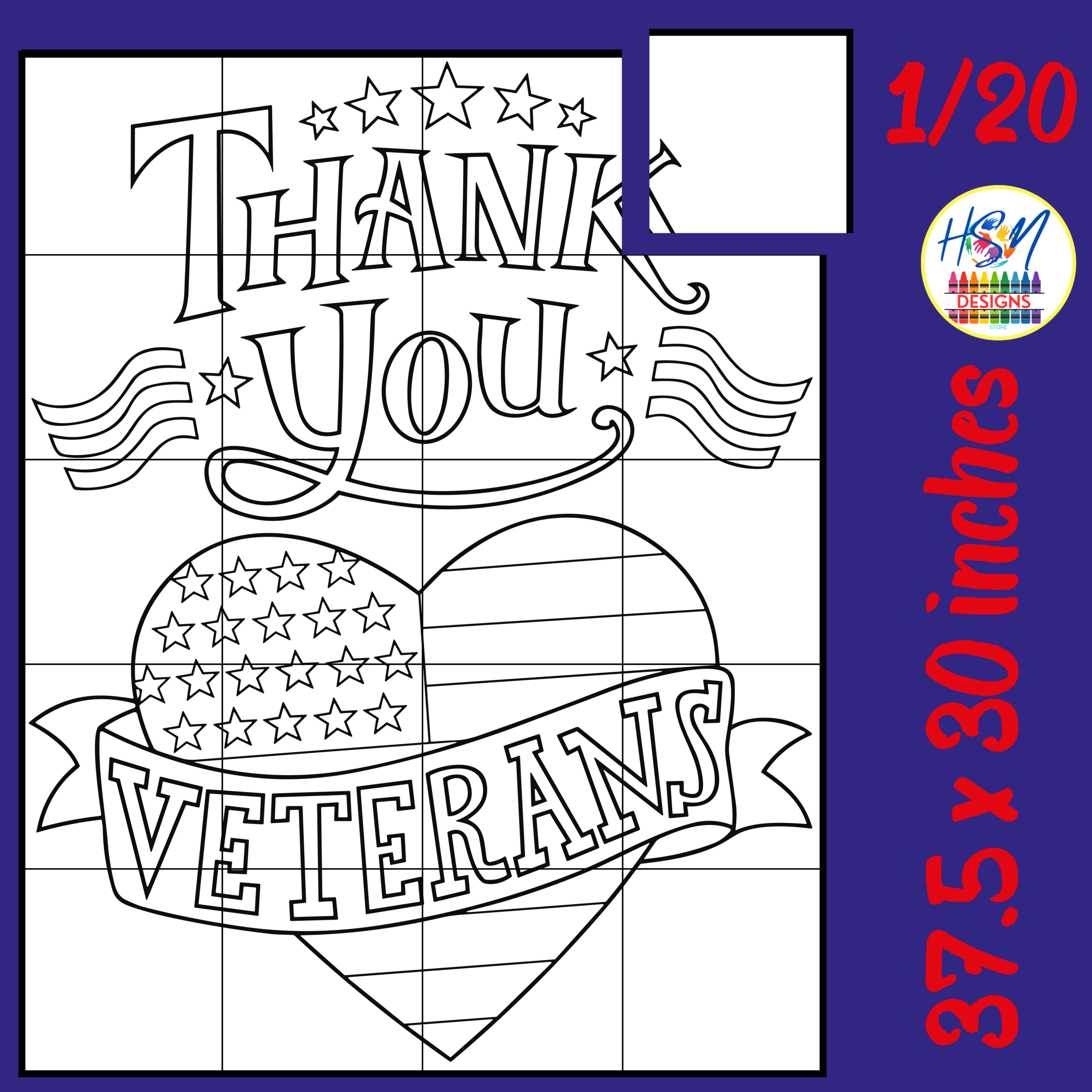 Thank You Veterans Day Collaborative Art Project Coloring Pages with Veterans Day Card Coloring Sheet