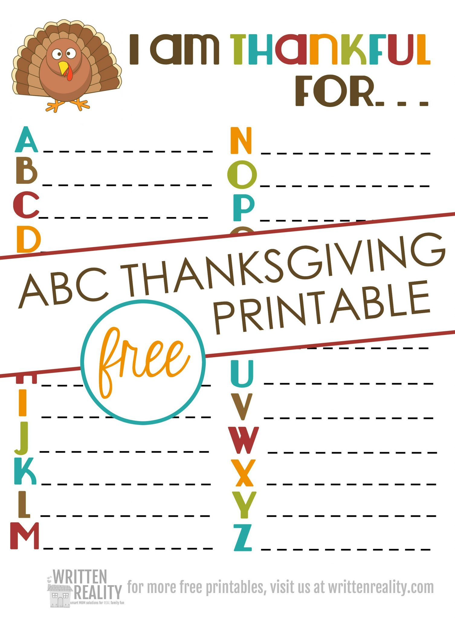 Thankful Abcs Printable Is Perfect For Thanksgiving! - Written Reality with regard to I am Thankful For Printable A-Z