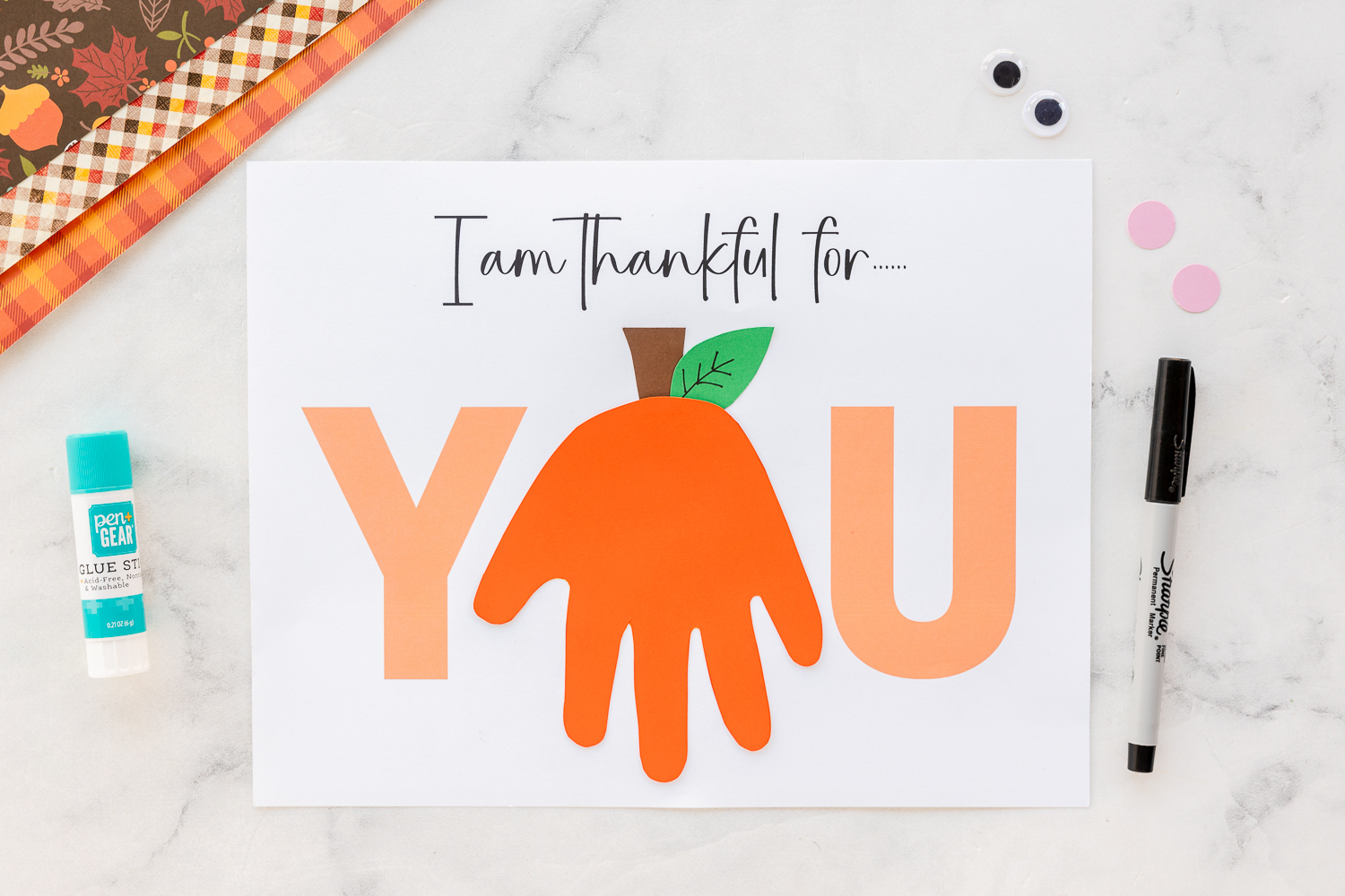 Thankful For You Handprint Pumpkin Printable - Made To Be A Momma pertaining to I Am Thankful For Free Printable Template Free
