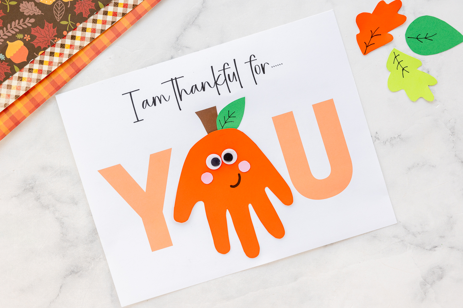 Thankful Handprint Pumpkin Printable.mp4 for I am Thankful For Finger Paint Printable