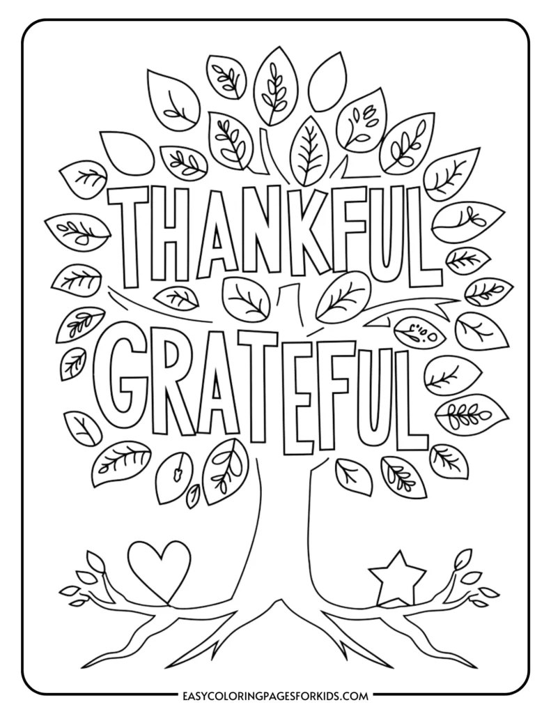 Thankful Tree Coloring Pages (5 Free Printable Pages) - Easy with regard to Printable Childrens Art I Am Thankful Sheet