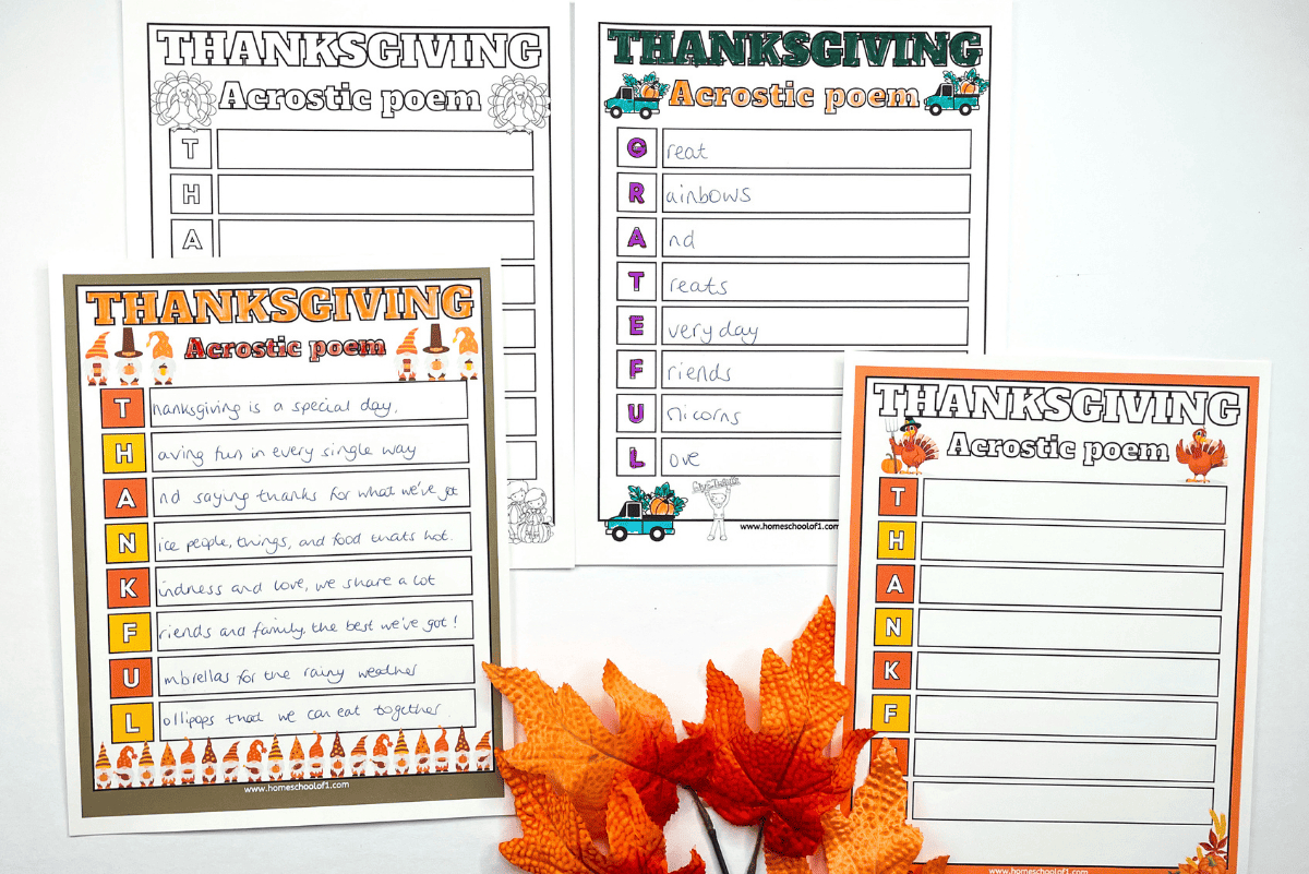 Thanksgiving Acrostic Poem Templates (4 Free Printables) pertaining to Thanksgiving Acrostic Poem Printable