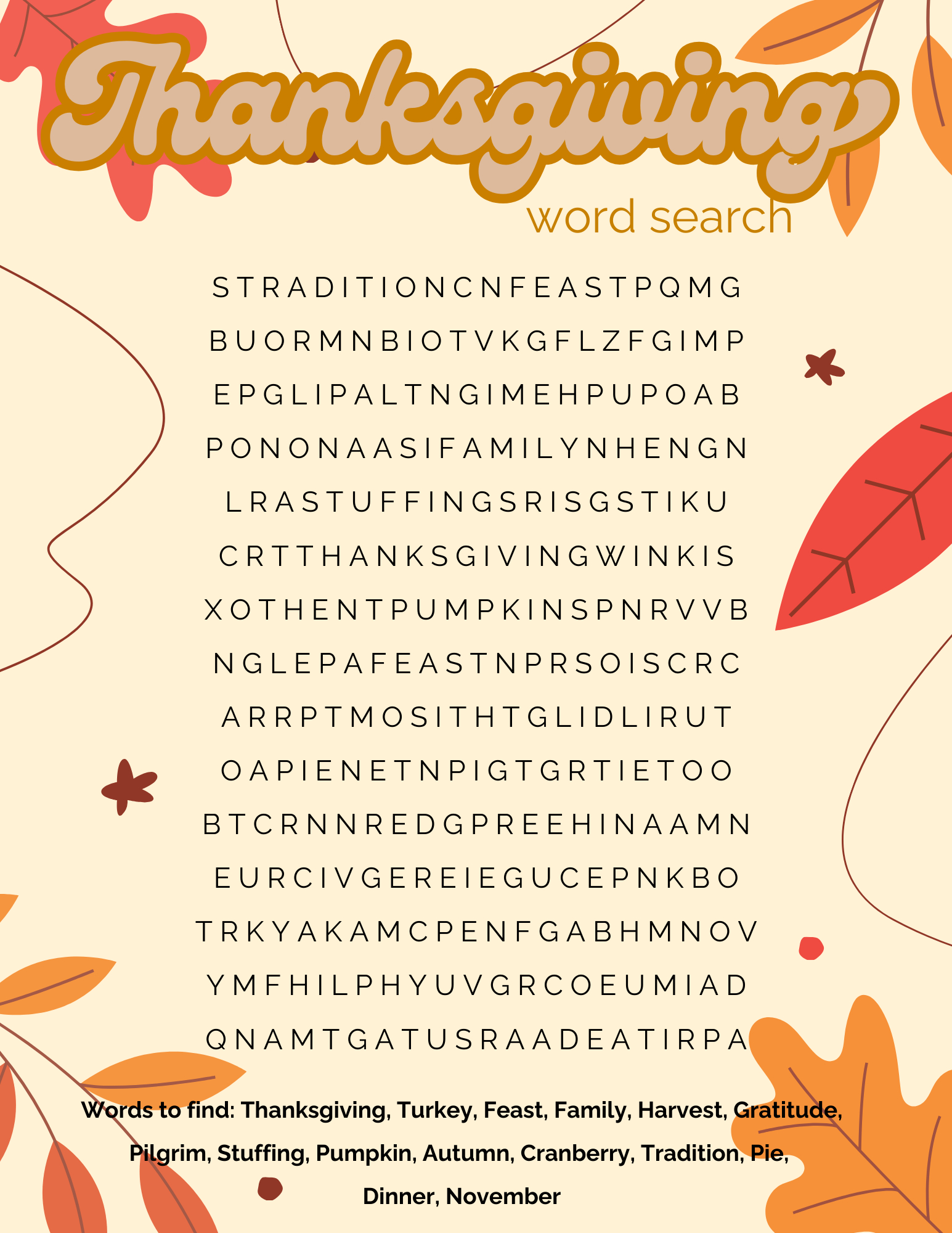 Thanksgiving Activities For Kids: Free Printable Thanksgiving for Thanksgiving Free Printable Activities