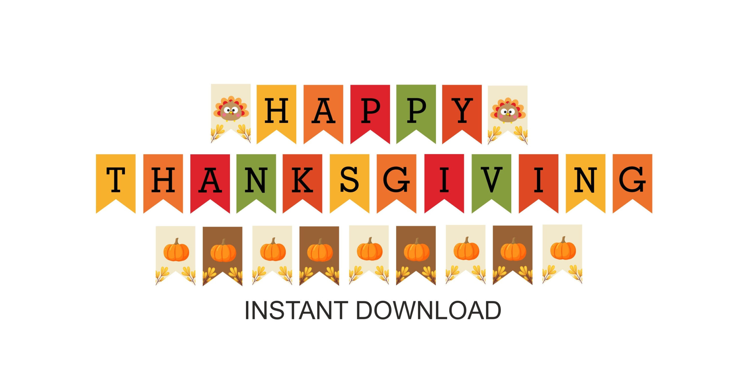 Thanksgiving Banner Printable / Happy Thanksgiving Banner pertaining to Happy Thanksgiving Printable Letters