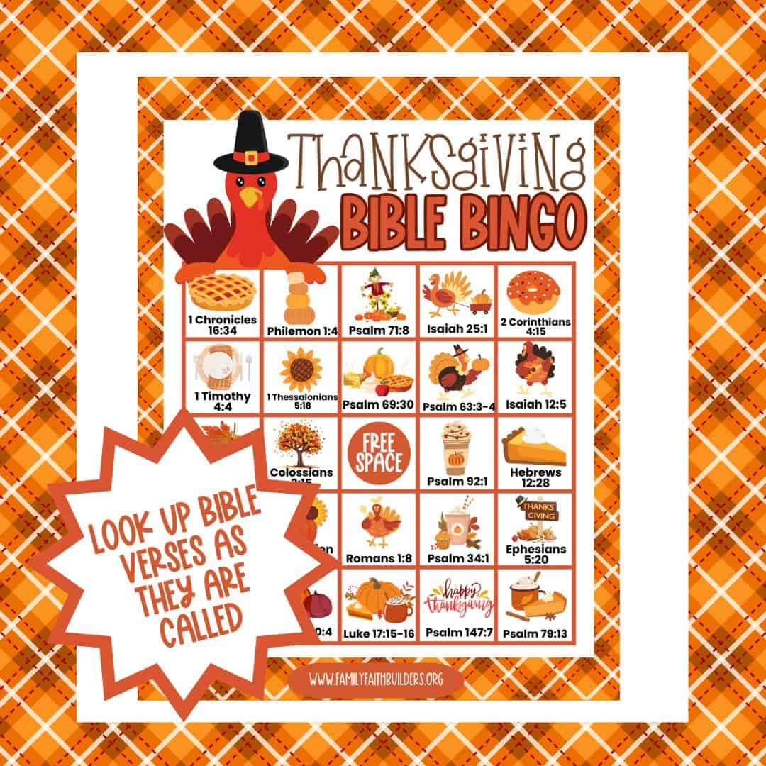 Thanksgiving Bible Bingo - Family Faith Builders throughout Thanksgiving Bingo Free Printable Childrens Ministry